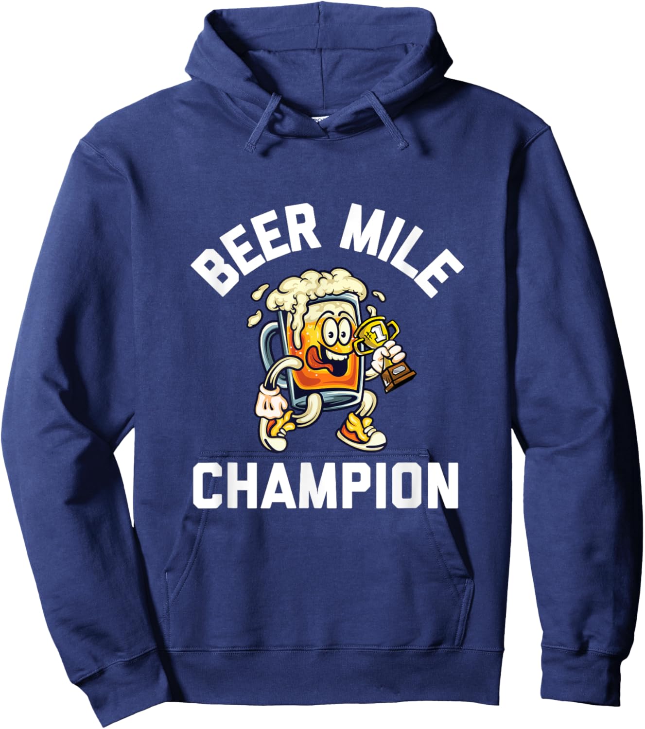 Beer Mile Champion Funny Race Running Beer Drinking Hoodie - Hoodie | Navy