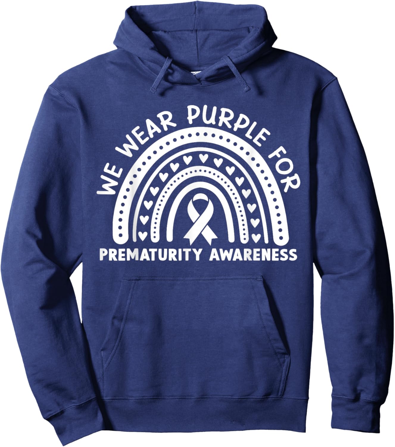 We Wear Purple for Preemie Prematurity Awareness Hoodie - Hoodie | Navy