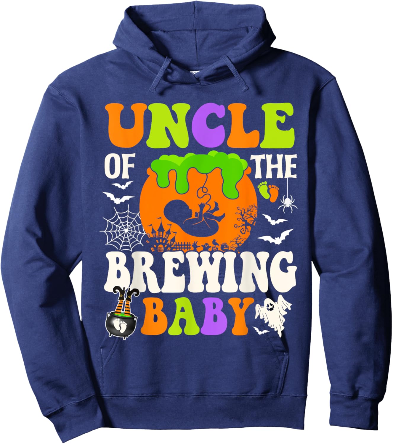 Uncle Of The Brewing Baby Halloween Pregnancy Baby Shower Hoodie - Hoodie | Navy