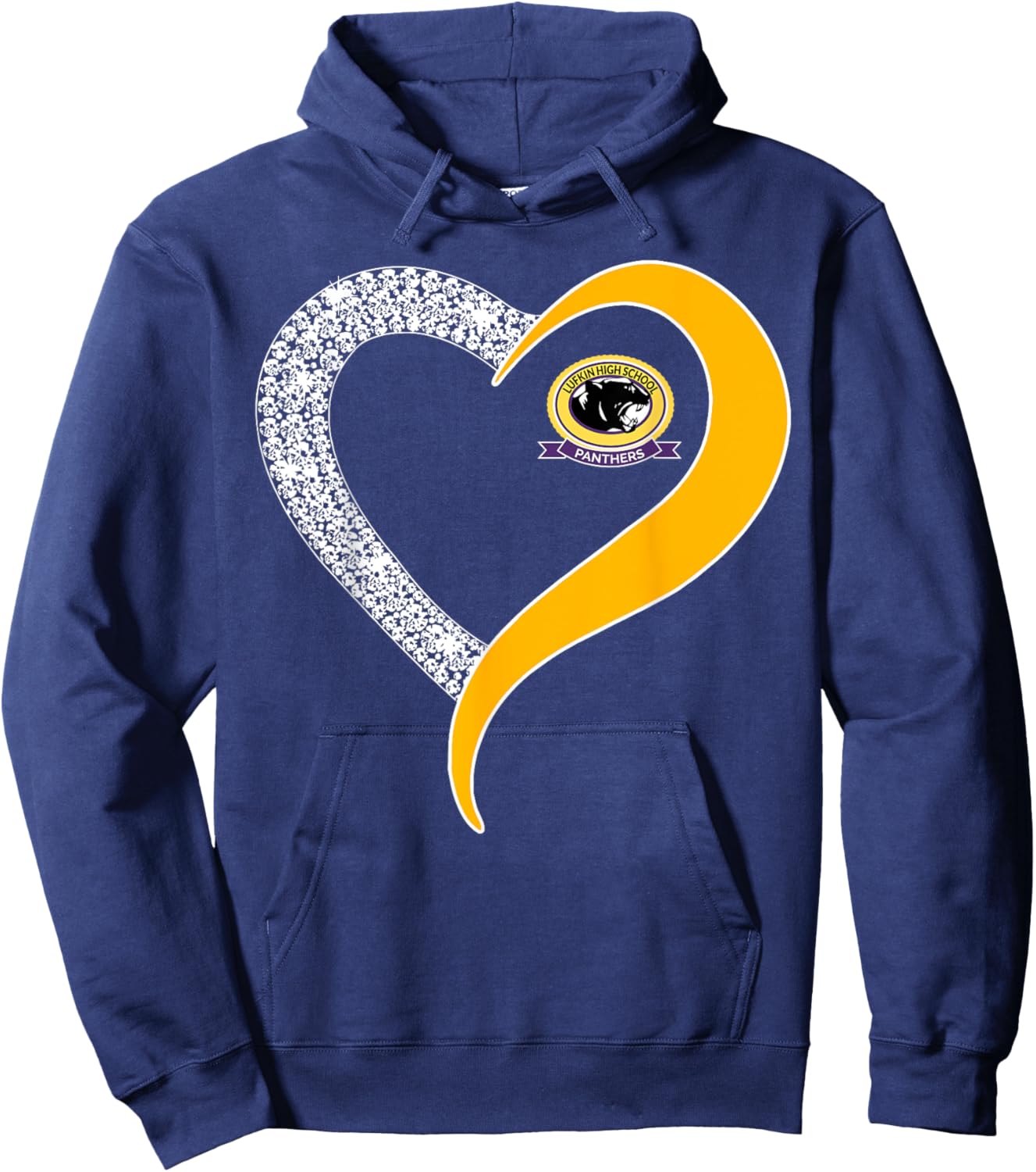 Lufkin Panthers Logo Diamond Heart HS Hoodie - Hoodie | Navy
