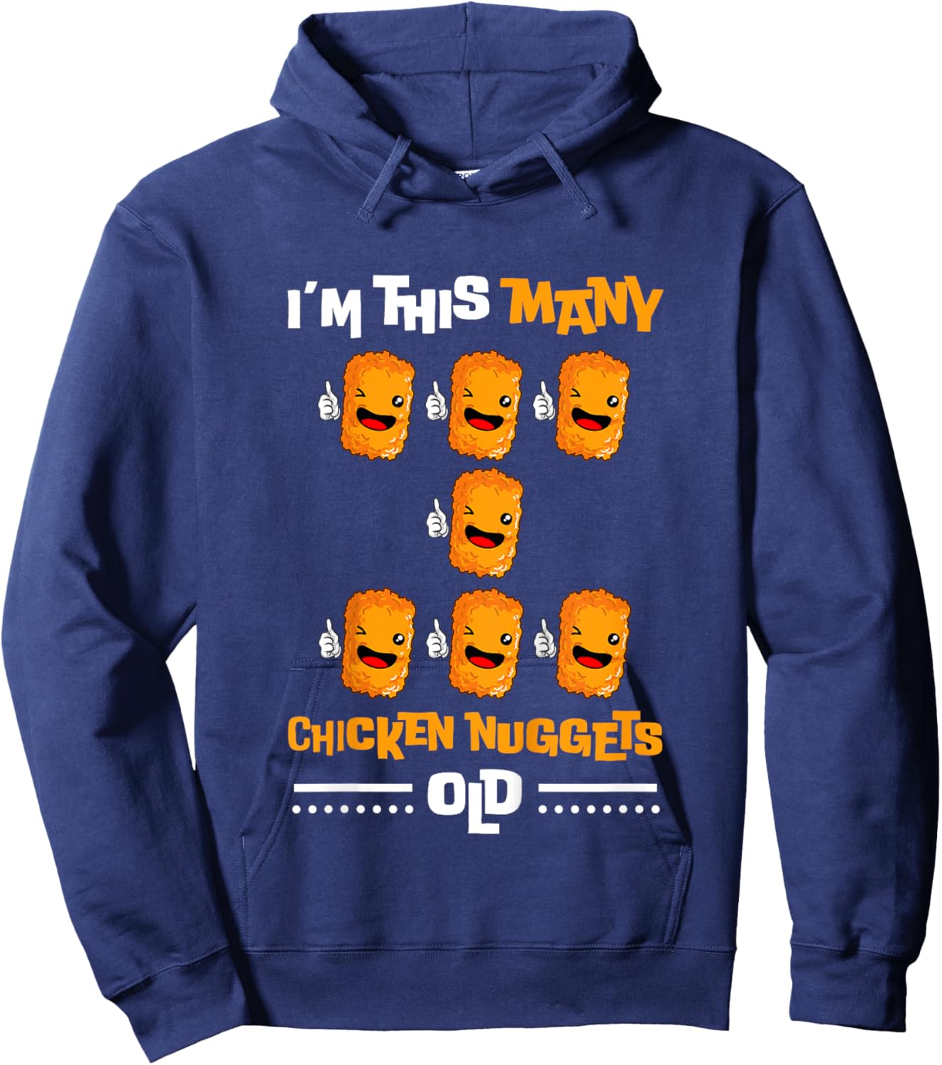 Kids I'm This Many Chicken Nuggets Old - 7th Birthday 7 Years Old Hoodie - Hoodie | Navy