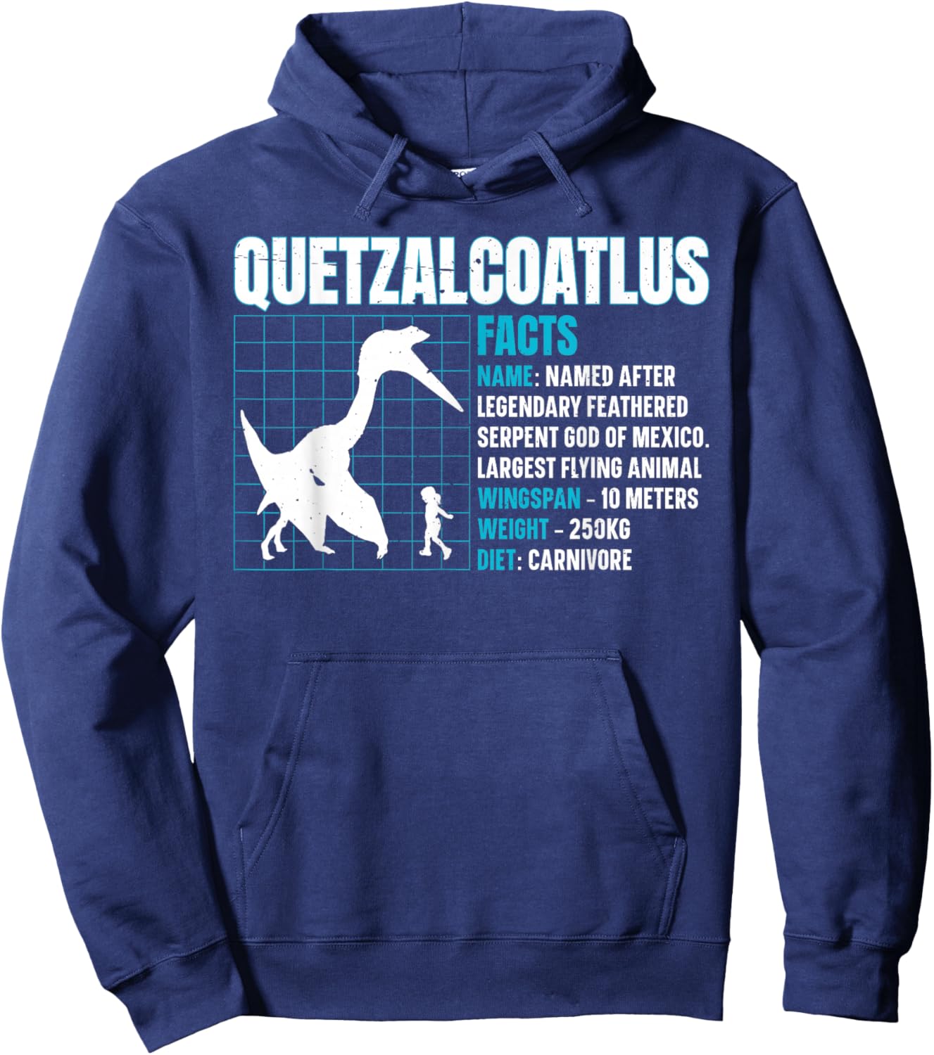 Quetzalcoatlus Facts - Black -Adult Hoodie - Hoodie | Navy