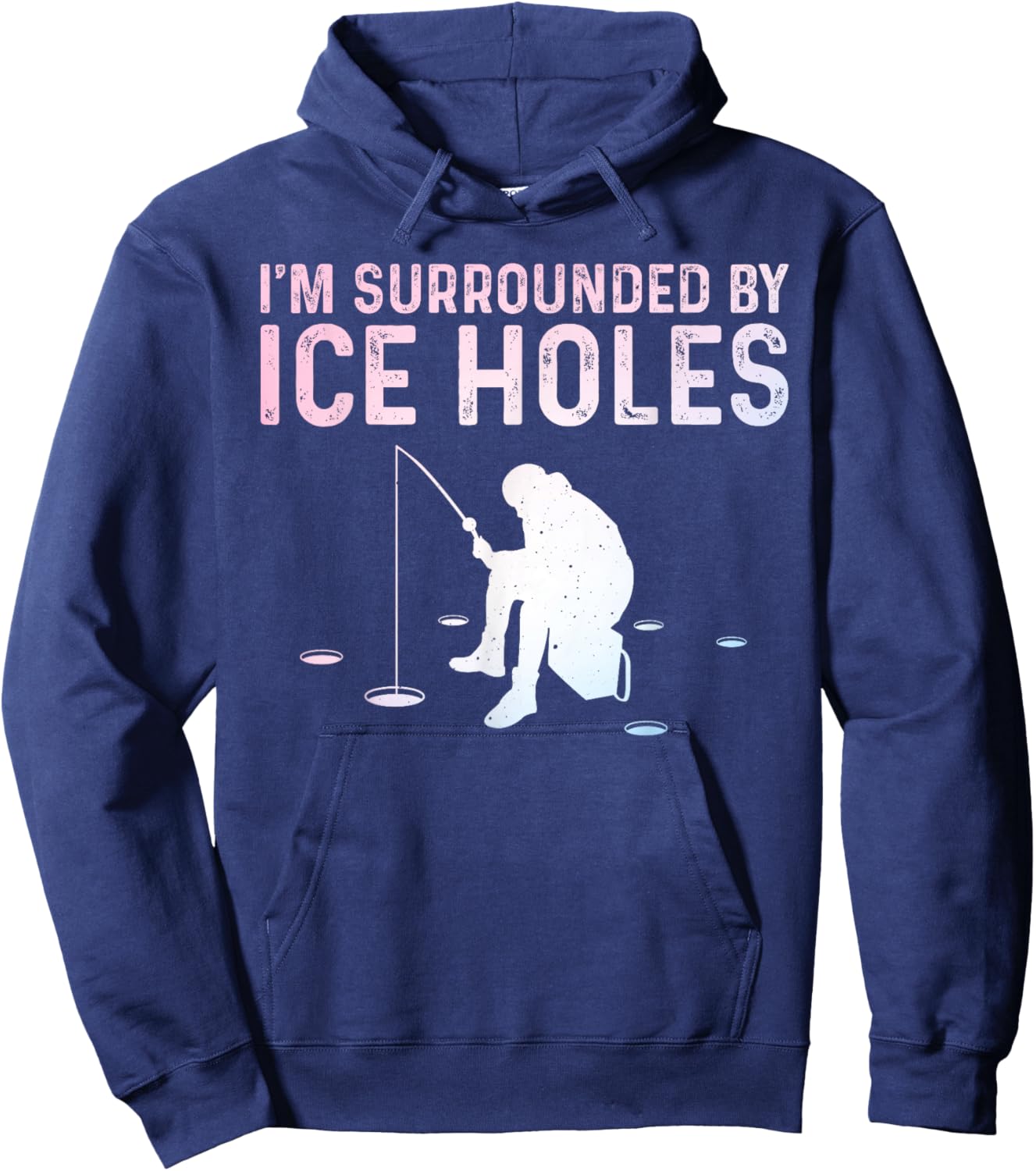 Funny Ice Fishing Novelty Women Ice Fishing Lover Hoodie - Hoodie | Navy