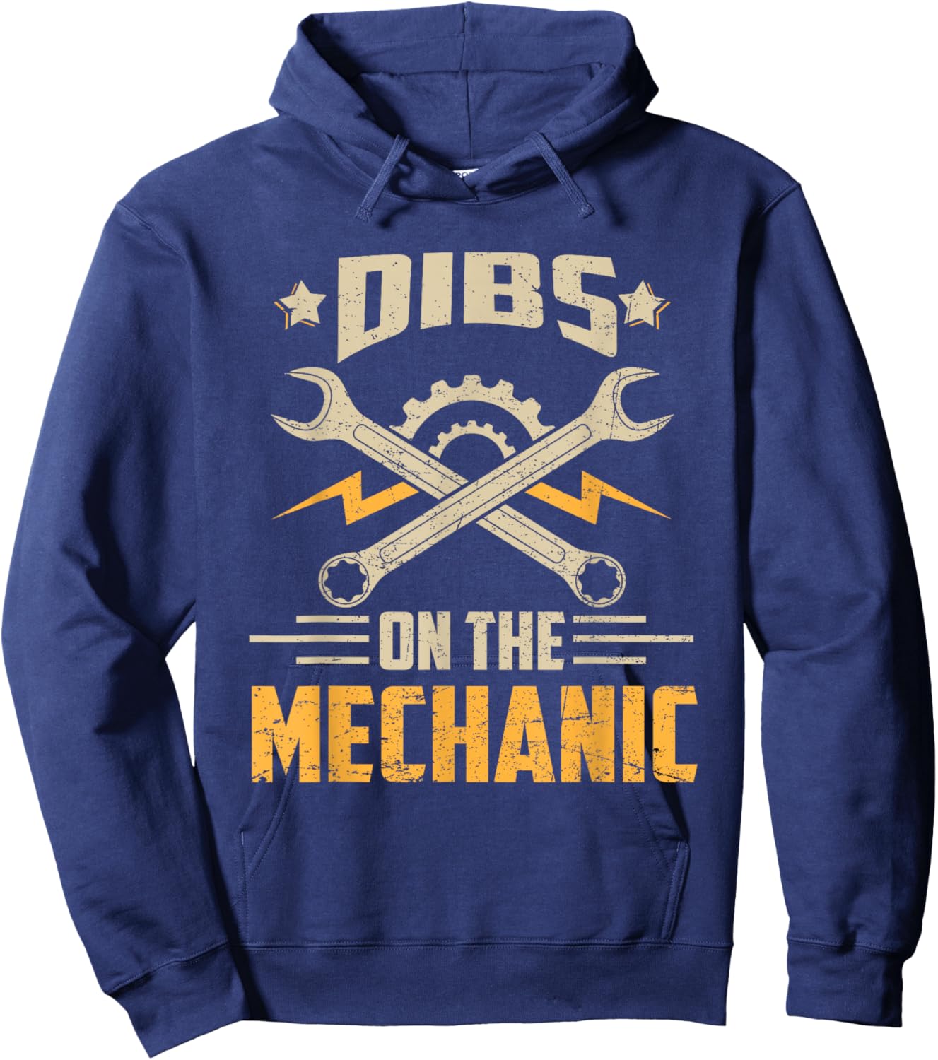 Dibs On The Mechanic Wife Girlfriend Funny Saying Joke Hoodie - Hoodie | Navy