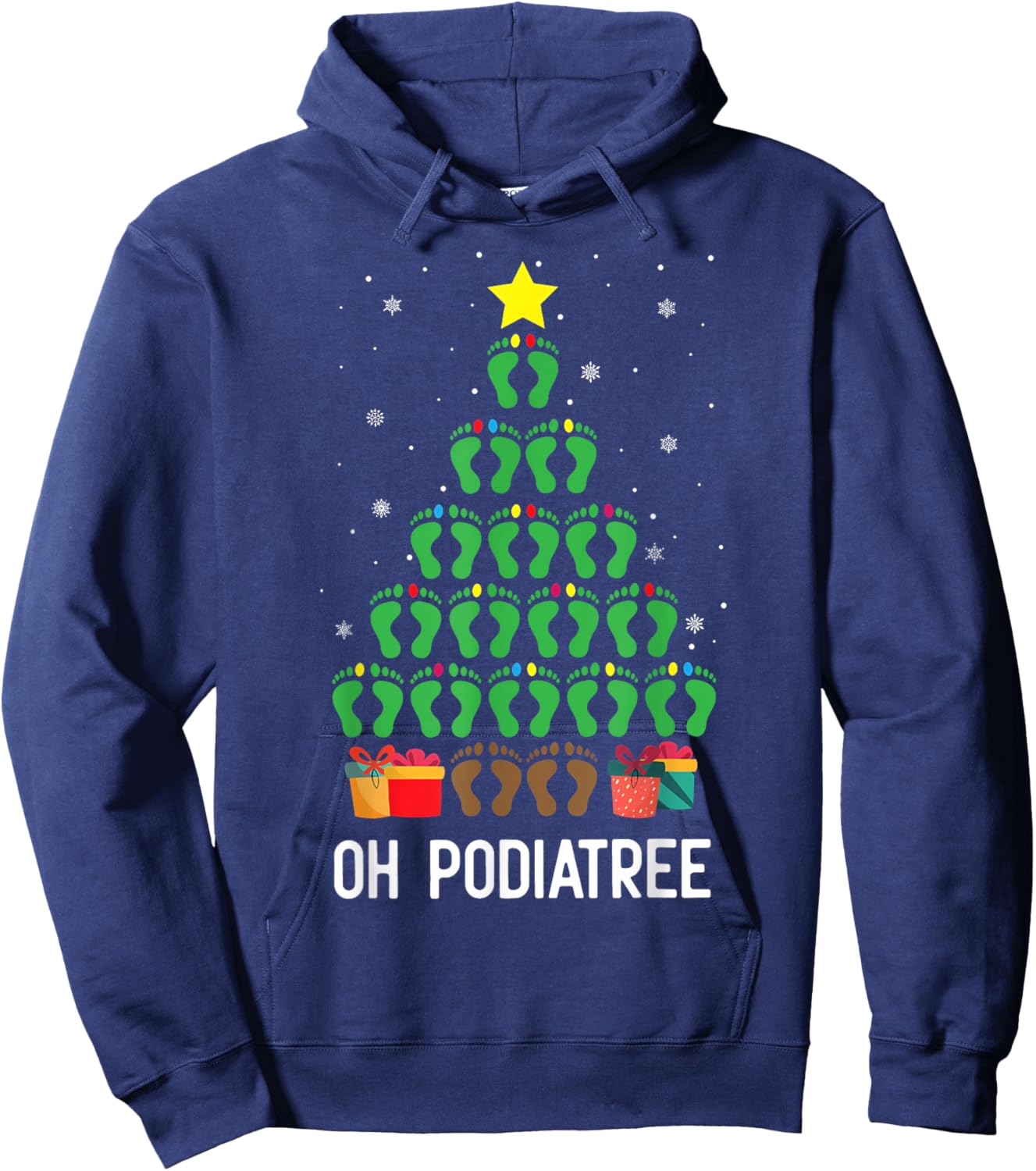 Oh Podiatree Chiropodist Podiatrist Christmas Podiatry Hoodie - Hoodie | Navy