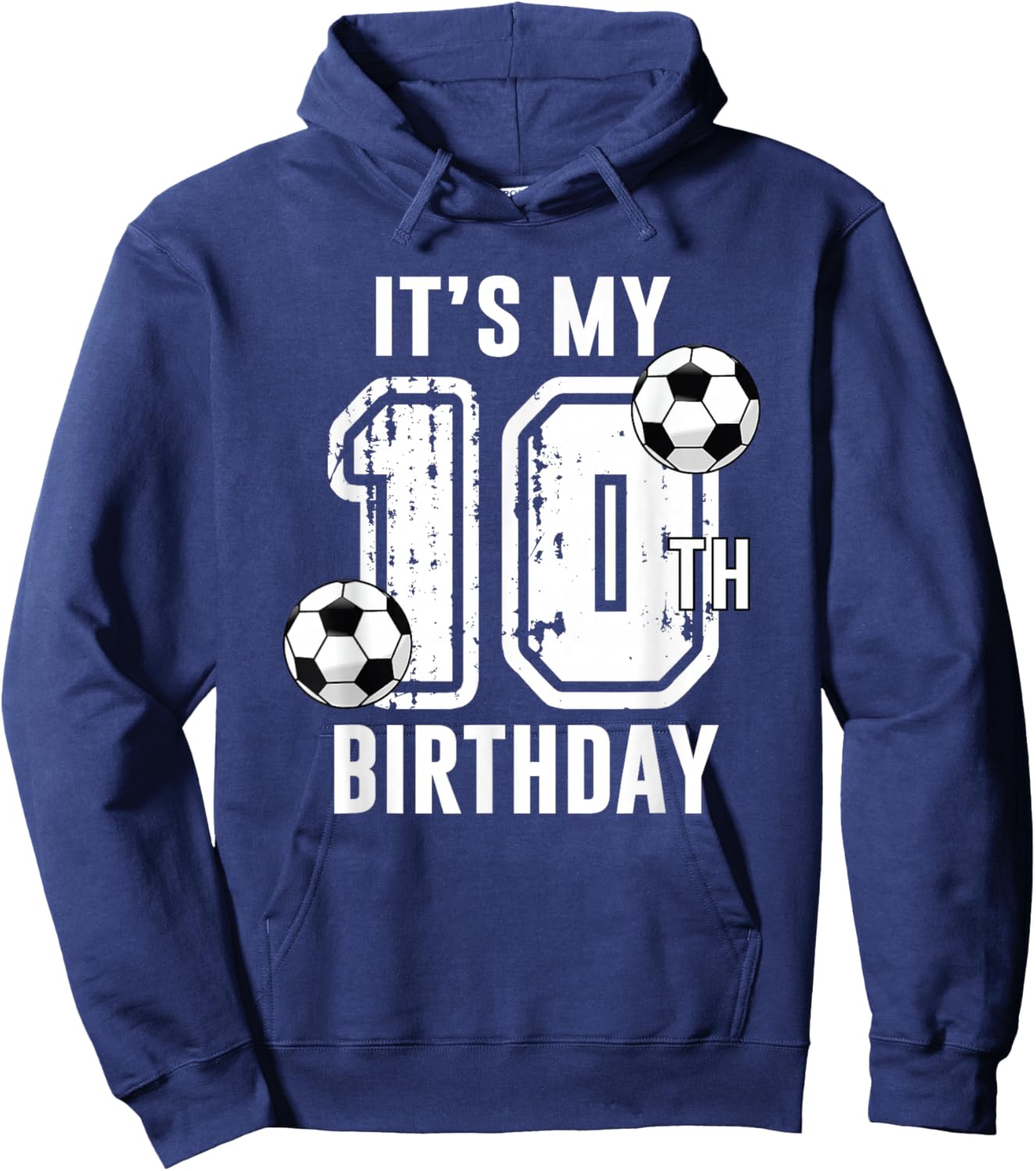 It's My 10th Birthday Soccer Player 10th Birthday Player Hoodie - Hoodie | Navy