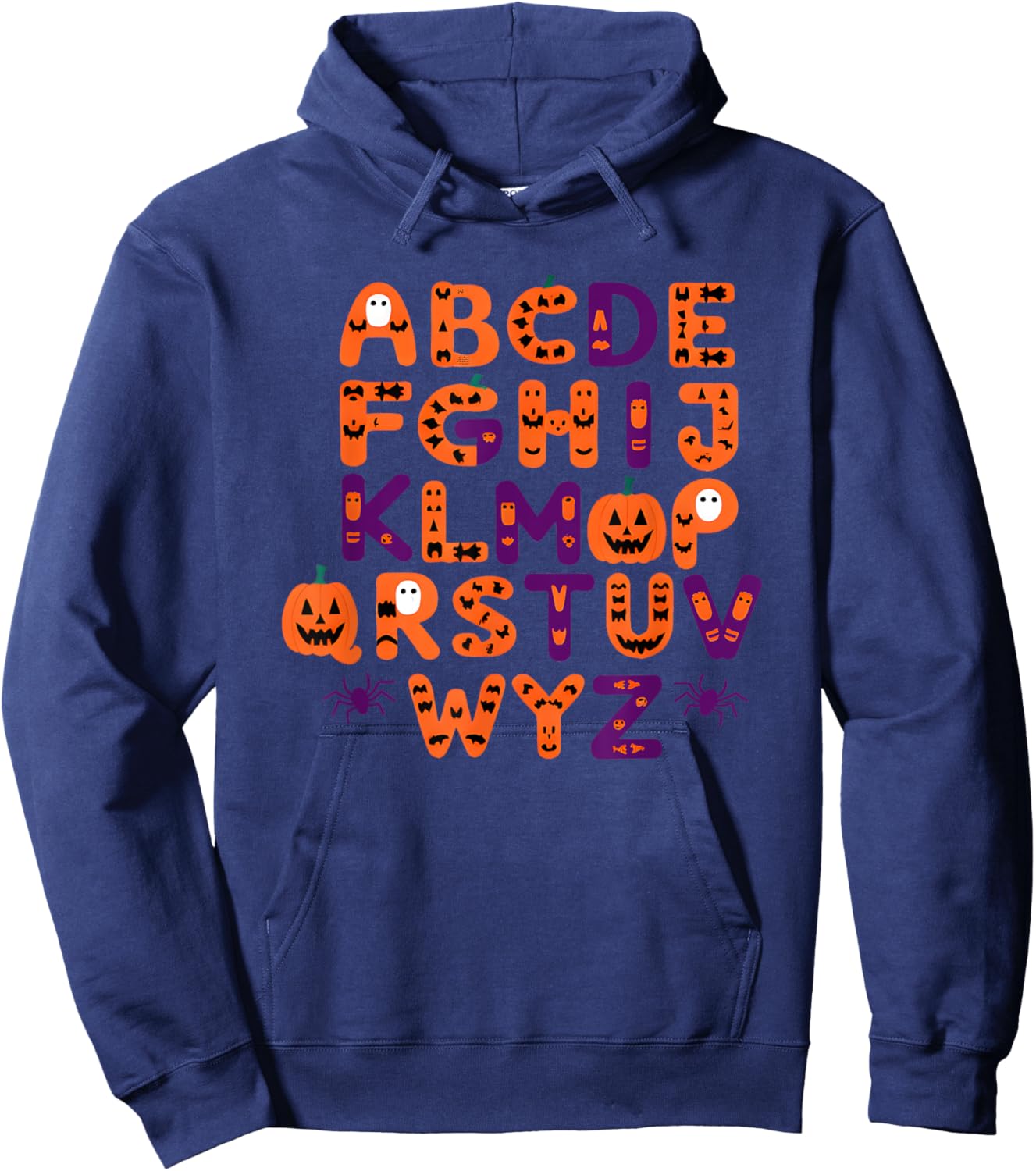 ABCs Learning Kindergarten Teacher Funny Halloween Alphabet Hoodie - Hoodie | Navy