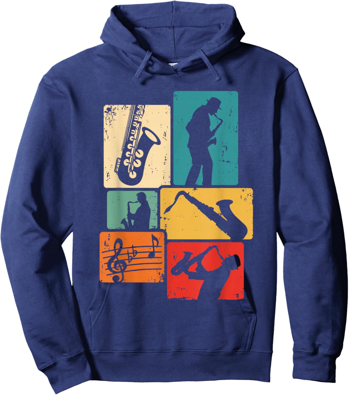Saxophonist Jazz Saxophone Player Musician Saxophone Hoodie - Hoodie | Navy