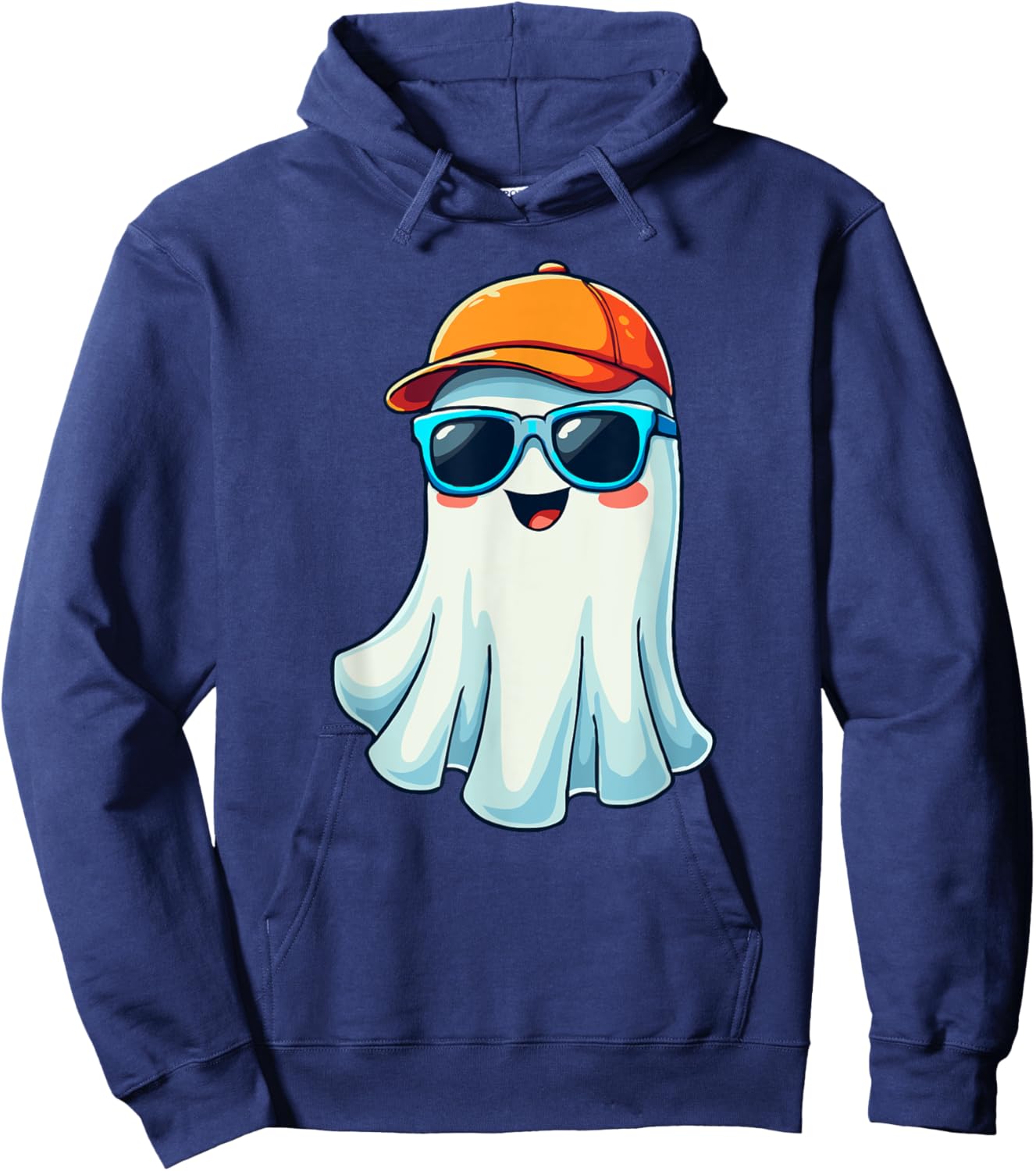 Boo Ghost Baseball Hat Funny Halloween Baseball Costume Hoodie - Hoodie | Navy