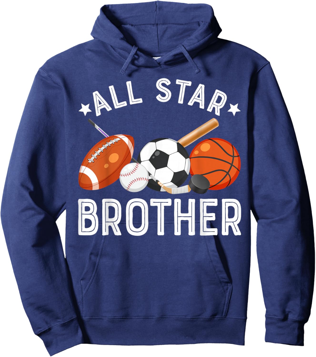 All Star Brother Of The Birthday Boy Basketball Soccer Sport Hoodie - Hoodie | Navy