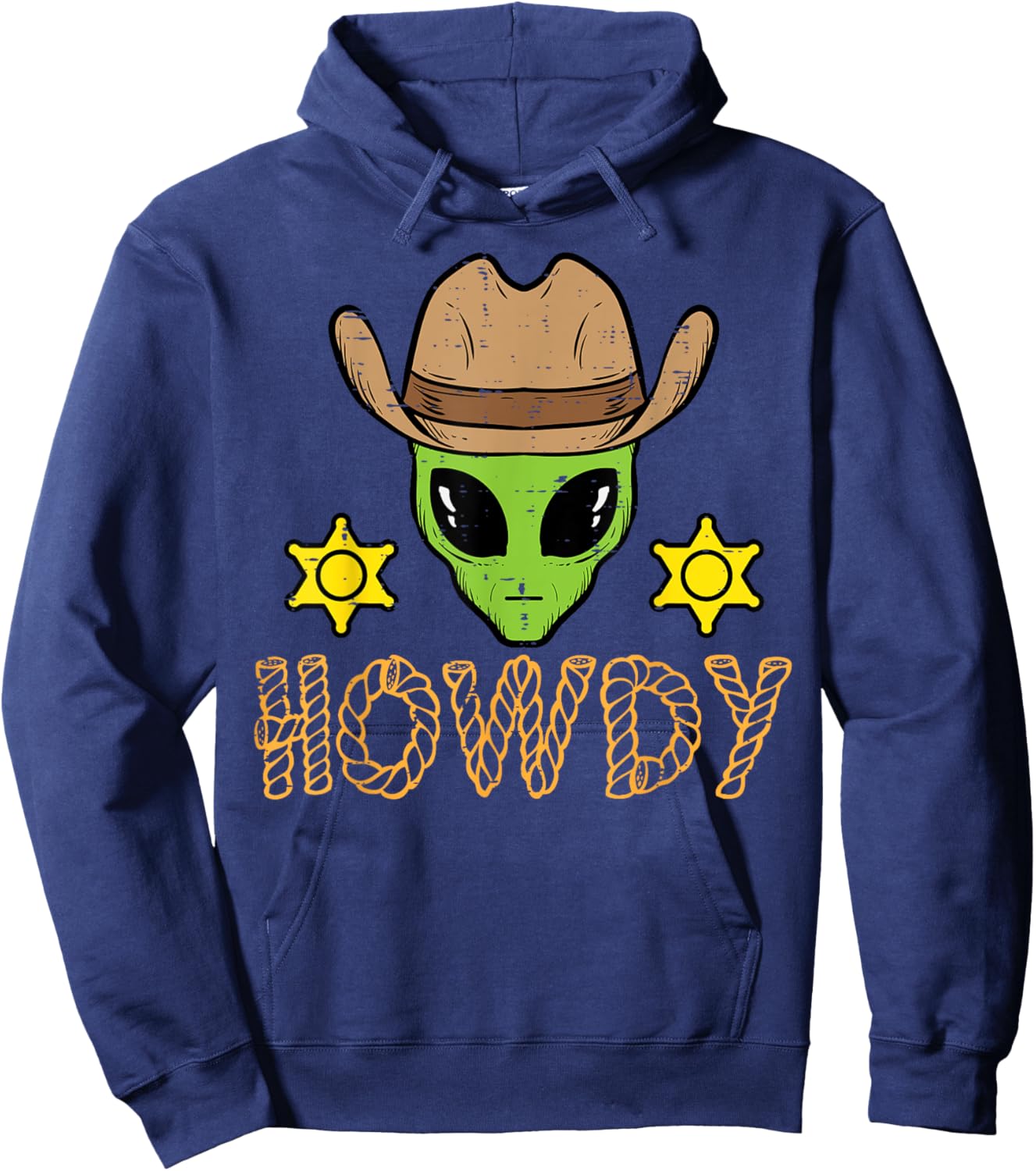 Alien Cowboy Howdy Funny Space Country Men Boys Kids Women Hoodie - Hoodie | Navy