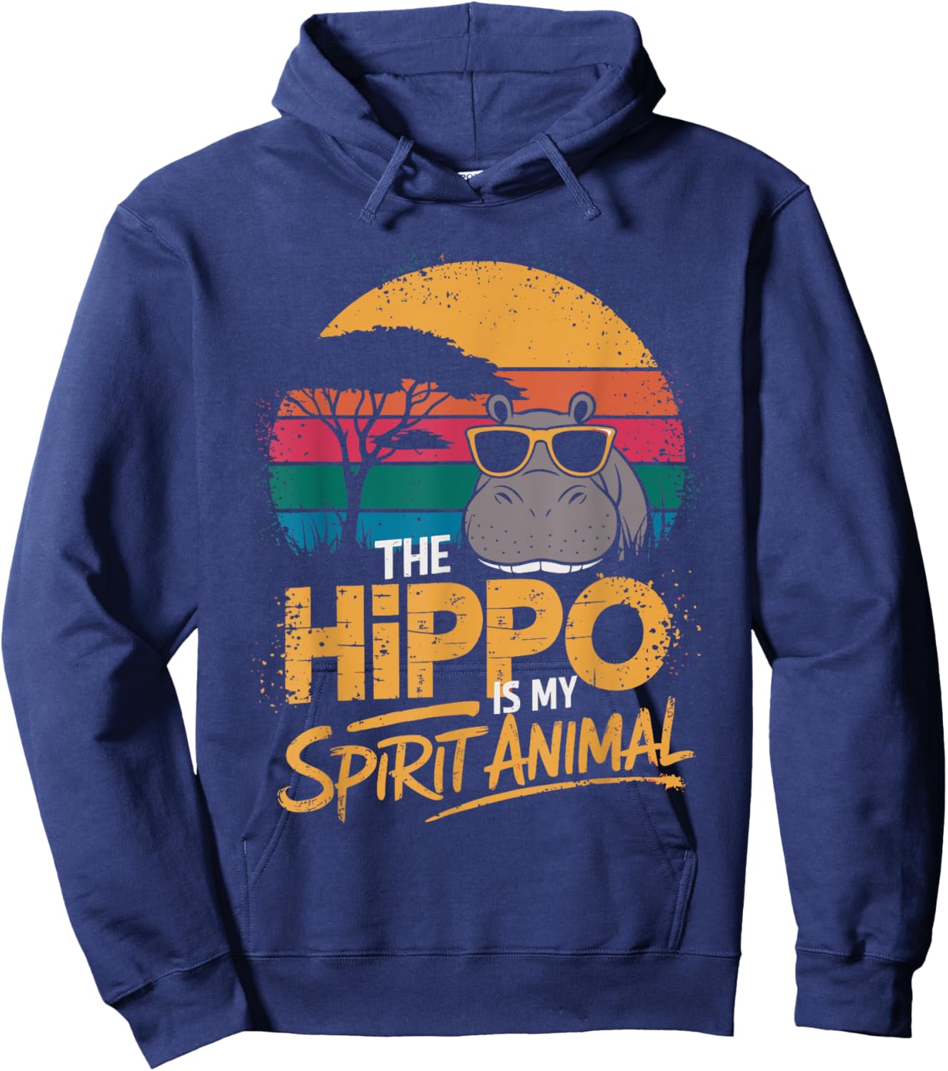 The Hippo Is My Spirit Animal Funny Hippo Hoodie - Hoodie | Navy