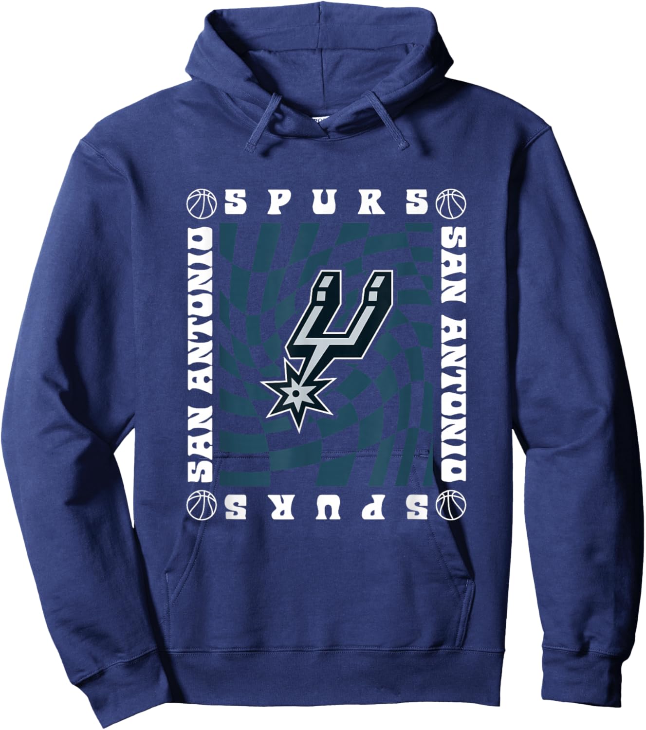 NBA San Antonio Spurs Retro Checkerboard Wave Hoodie - Hoodie | Navy