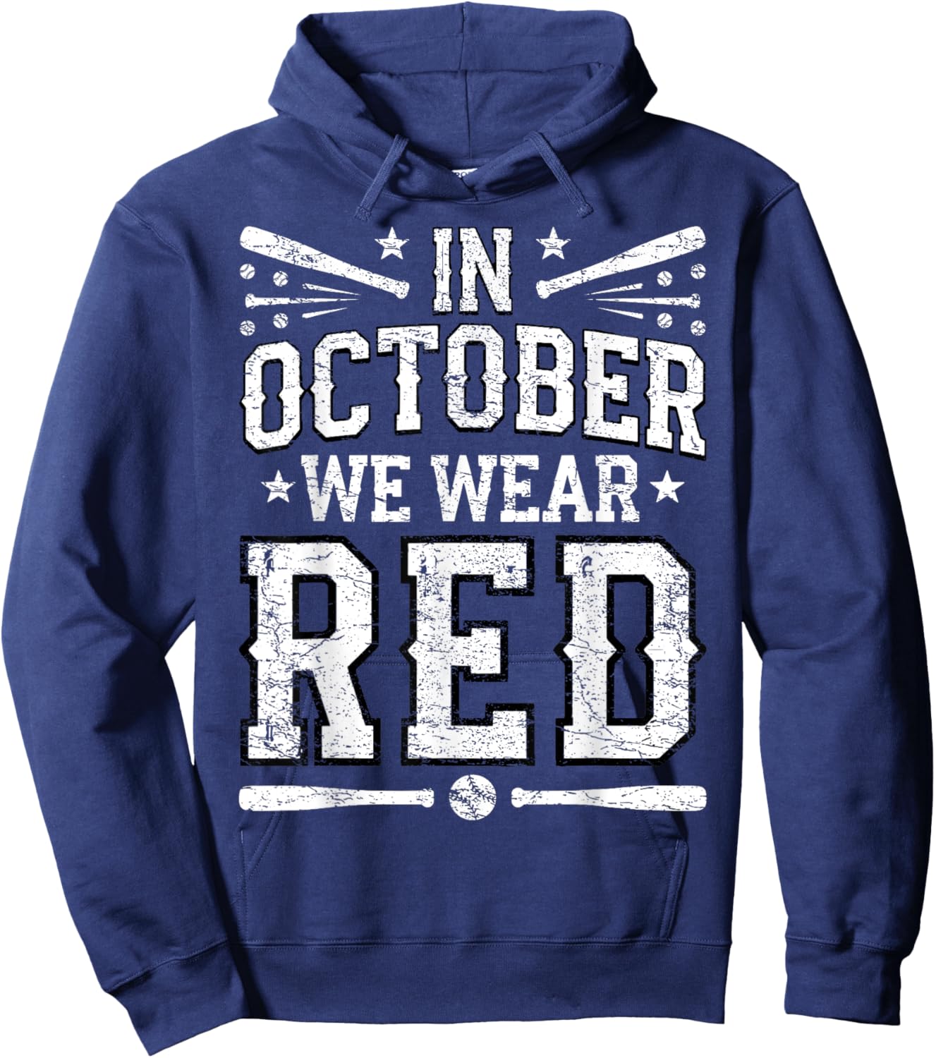 Vintage In October We Wear Red Hoodie - Hoodie | Navy