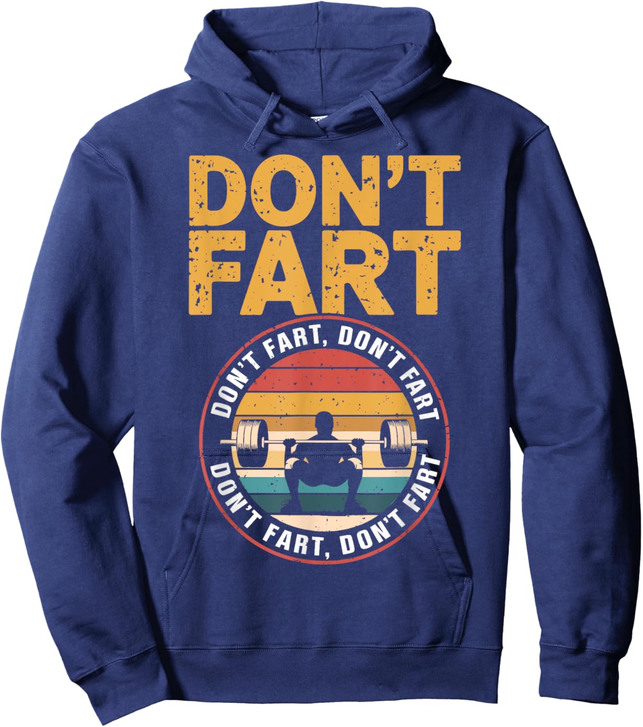Lift Loud, Stay Strong Adult Retro Humorous Fitness - Black, Small, Short Sleeve Hoodie - Hoodie | Navy