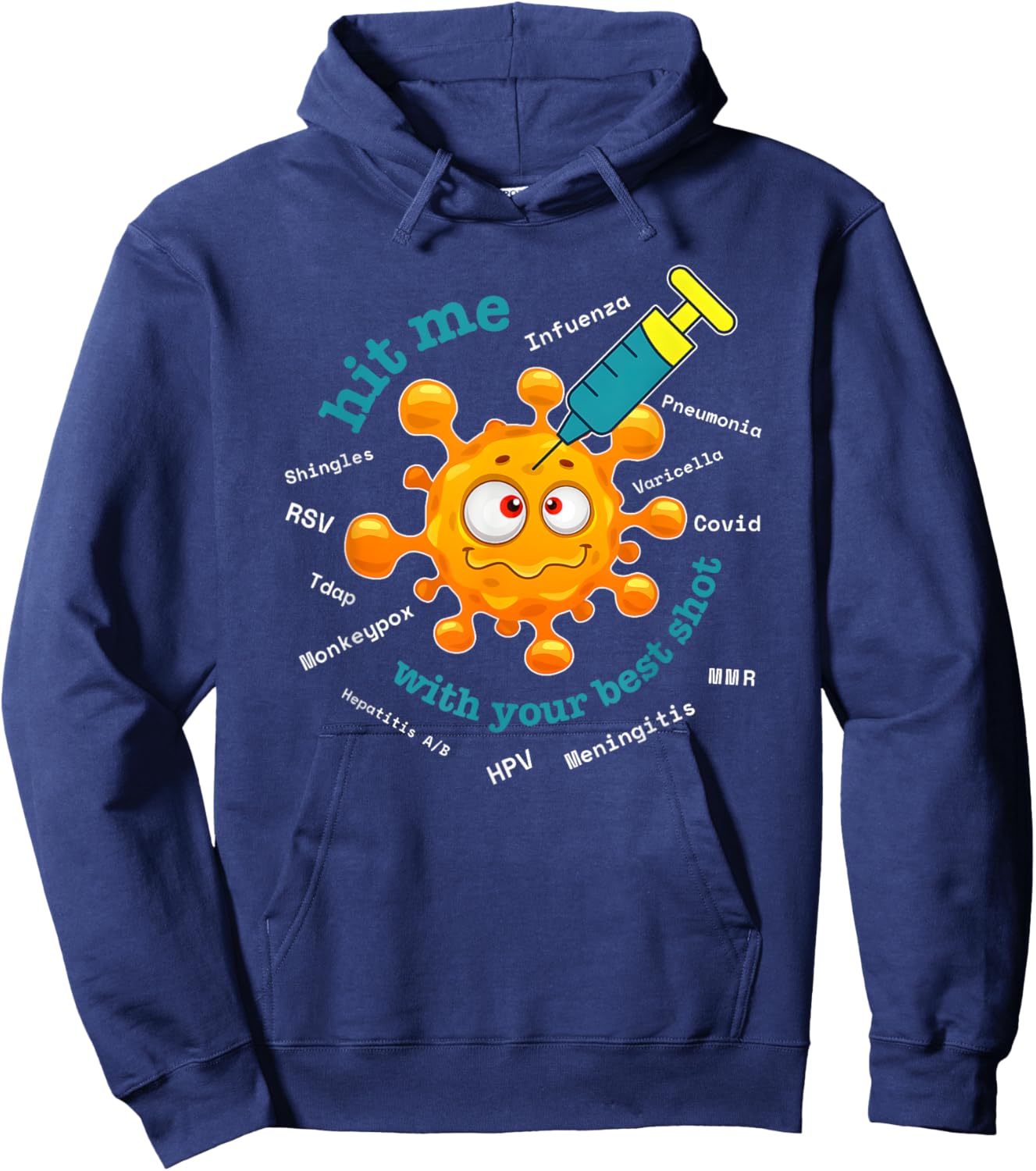 Hit Me With Your Best Shot, Pharmacist, Pharmacy Tech Nurse Hoodie - Hoodie | Navy