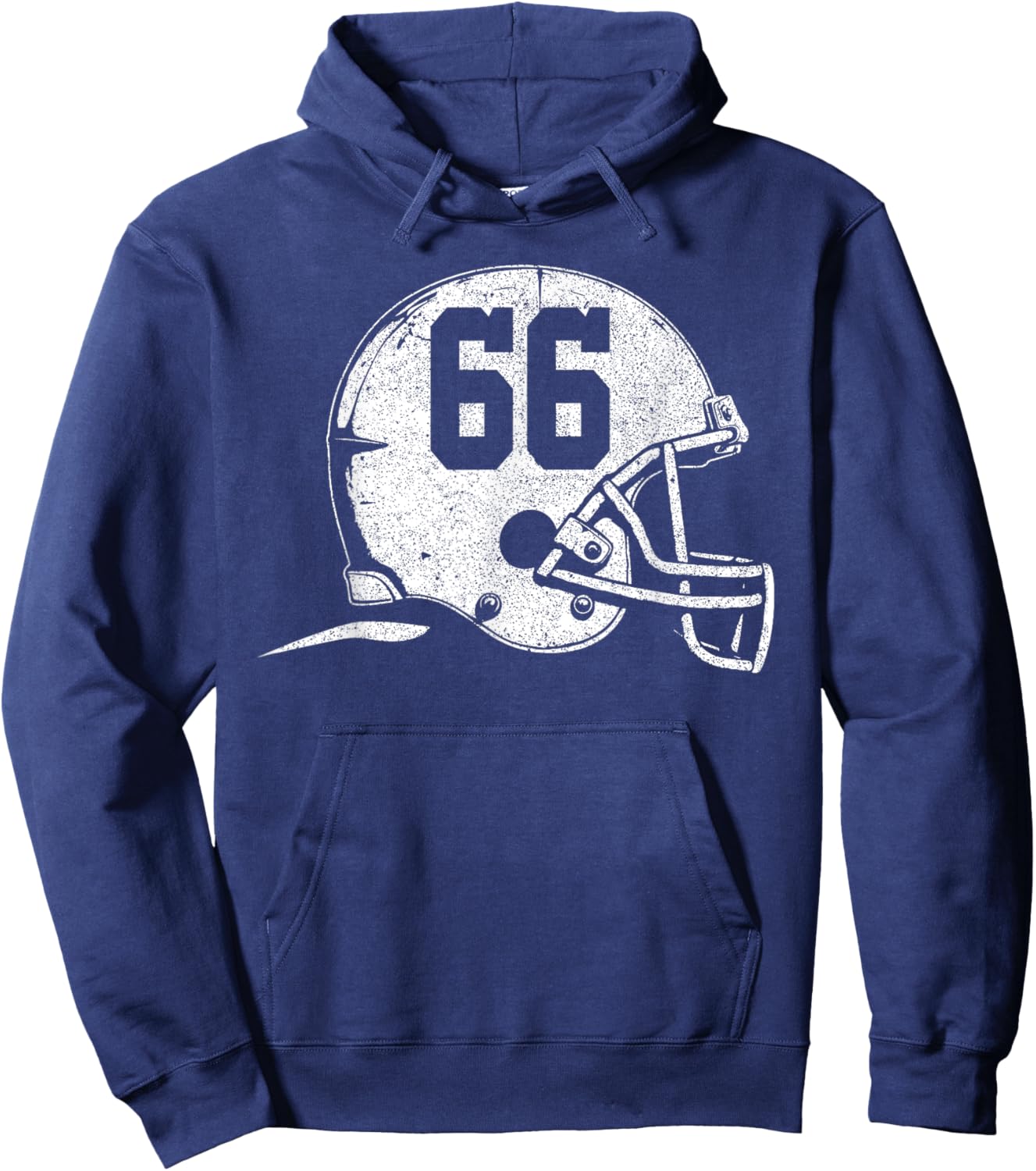 Number 66 Football Helmet Player Fun Number Hoodie - Hoodie | Navy