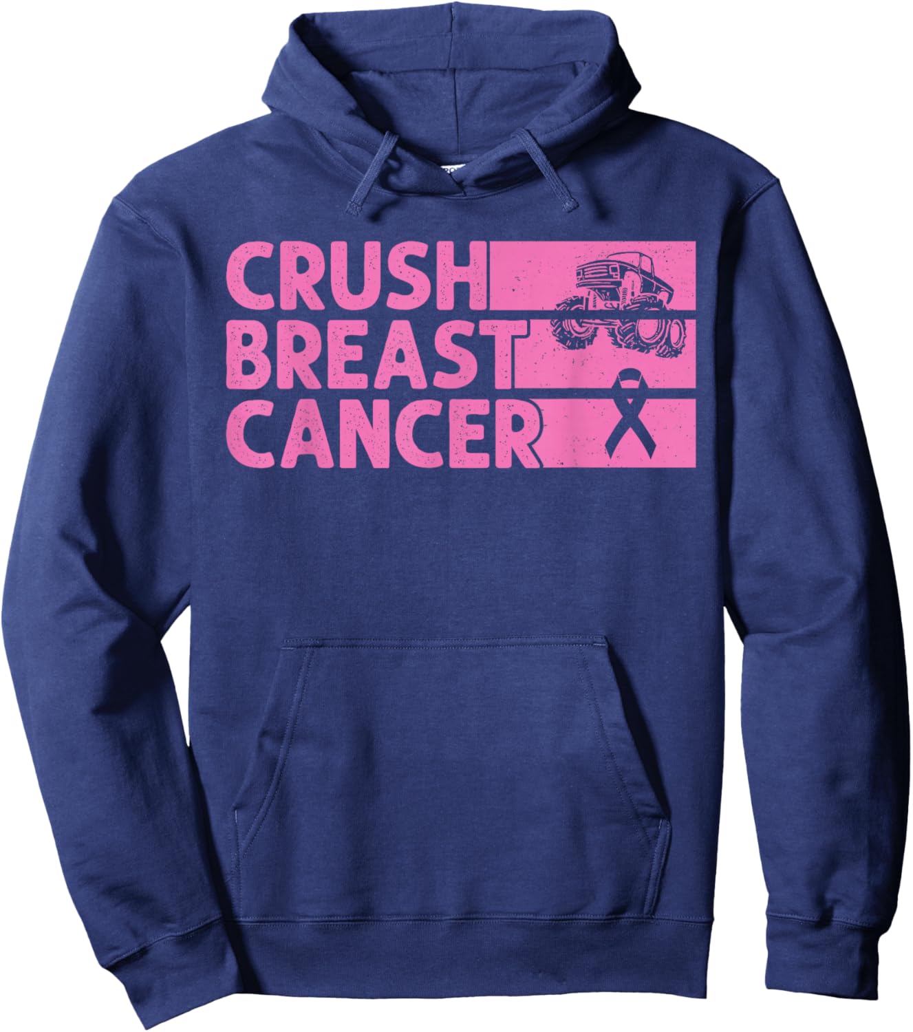 Crush Breast Cancer Awareness Women Men Boys Hoodie - Hoodie | Navy