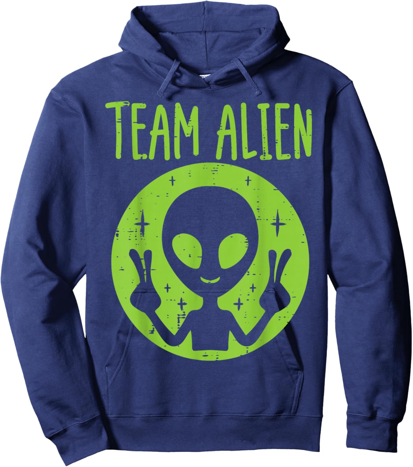 Team Alien Peace Funny Ufo Space Women Kid Youth Toddler Men Hoodie - Hoodie | Navy