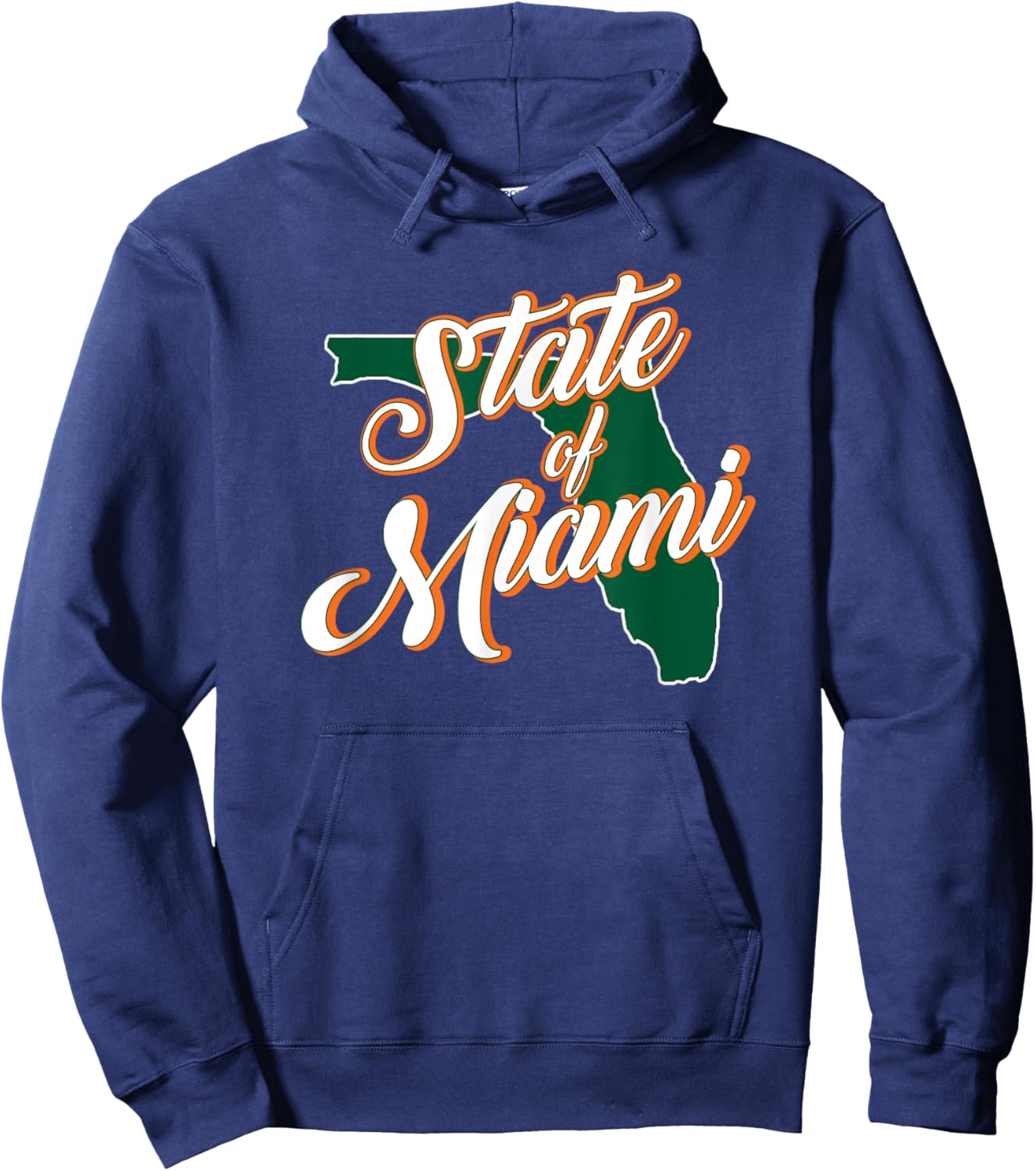 Miami Lifestyle Statement State of Miami Bold Florida Love Hoodie - Hoodie | Navy