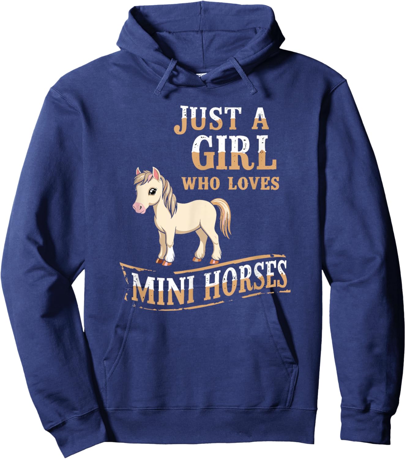 Just a Girl Who Loves Mini Horses, Cute Miniature Horse Hoodie - Hoodie | Navy