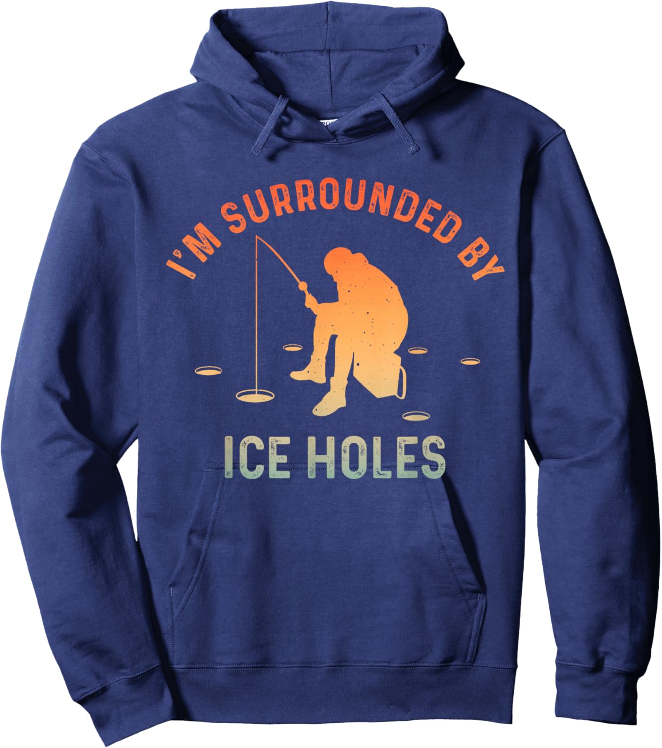 Funny Ice Fishing Art Women Ice Fishing Lover Hoodie - Hoodie | Navy