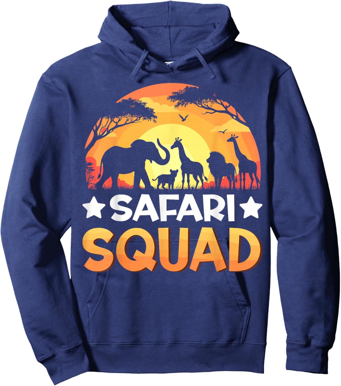 Safari Squad Safari Animals Sunset Wildlife Matching Zoo Hoodie - Hoodie | Navy