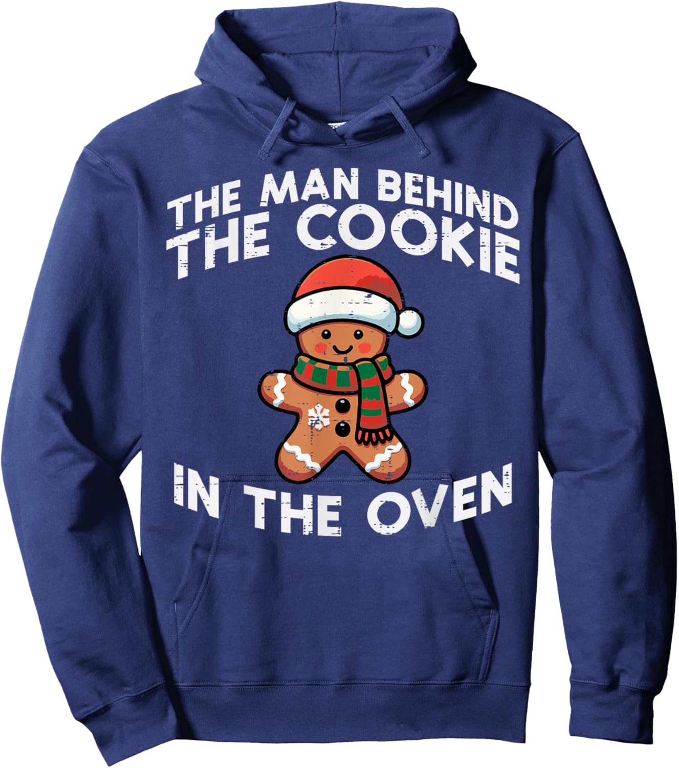 Christmas Pregnancy Man Behind Cookie Oven Xmas Husband Men Hoodie - Hoodie | Navy