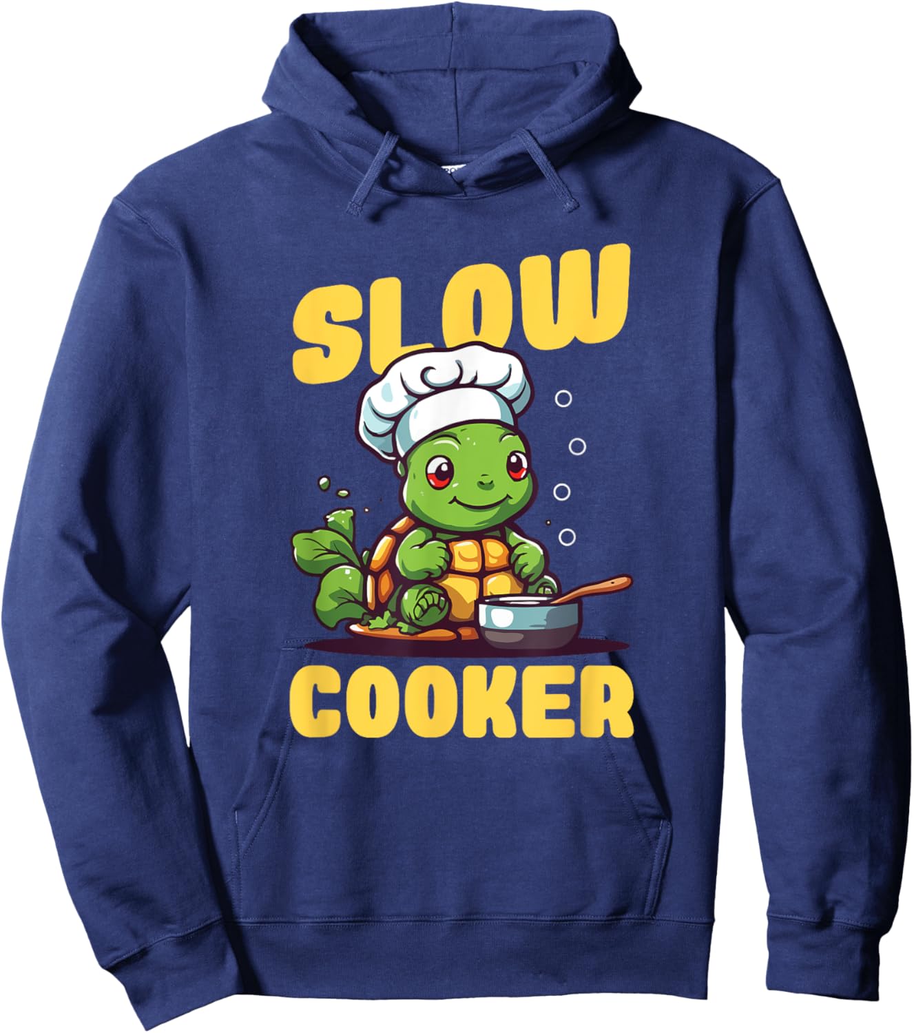 Funny Turtle Slow Cooker Chef Tortoise Cooking Hoodie - Hoodie | Navy