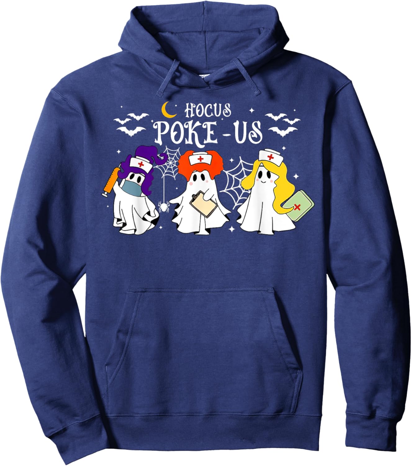 Hocus Poke-us Witch Nurse Halloween Medical Lab Tech Spooky Hoodie - Hoodie | Navy