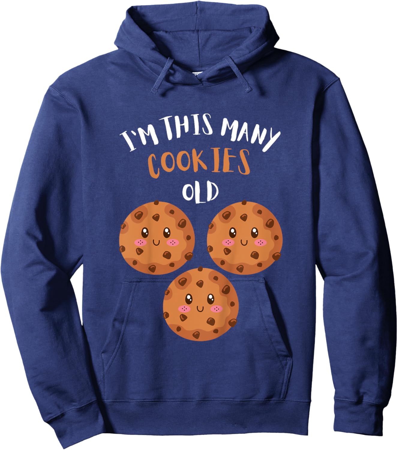 I'm This Many Cookies Old Cookie 3rd Birthday 3 Years Old Hoodie - Hoodie | Navy