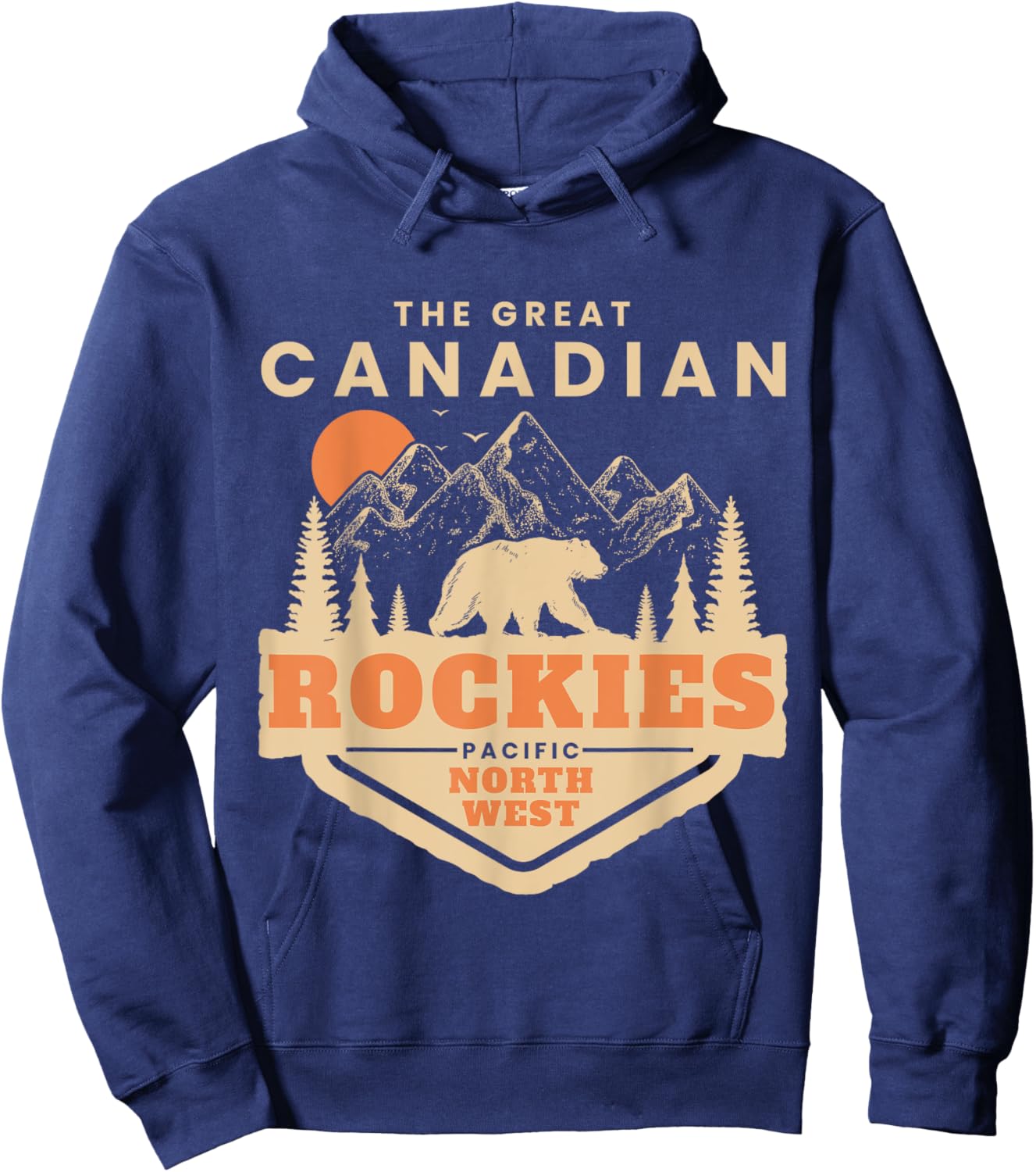The Canadian Rockies Mountain Canadian National Park Vintage Hoodie - Hoodie | Navy