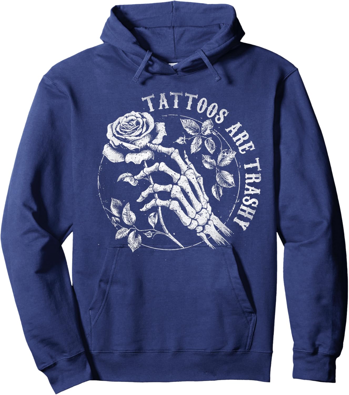 Tattoos Are Trashy Vintage Y2K Joke Hoodie - Hoodie | Navy