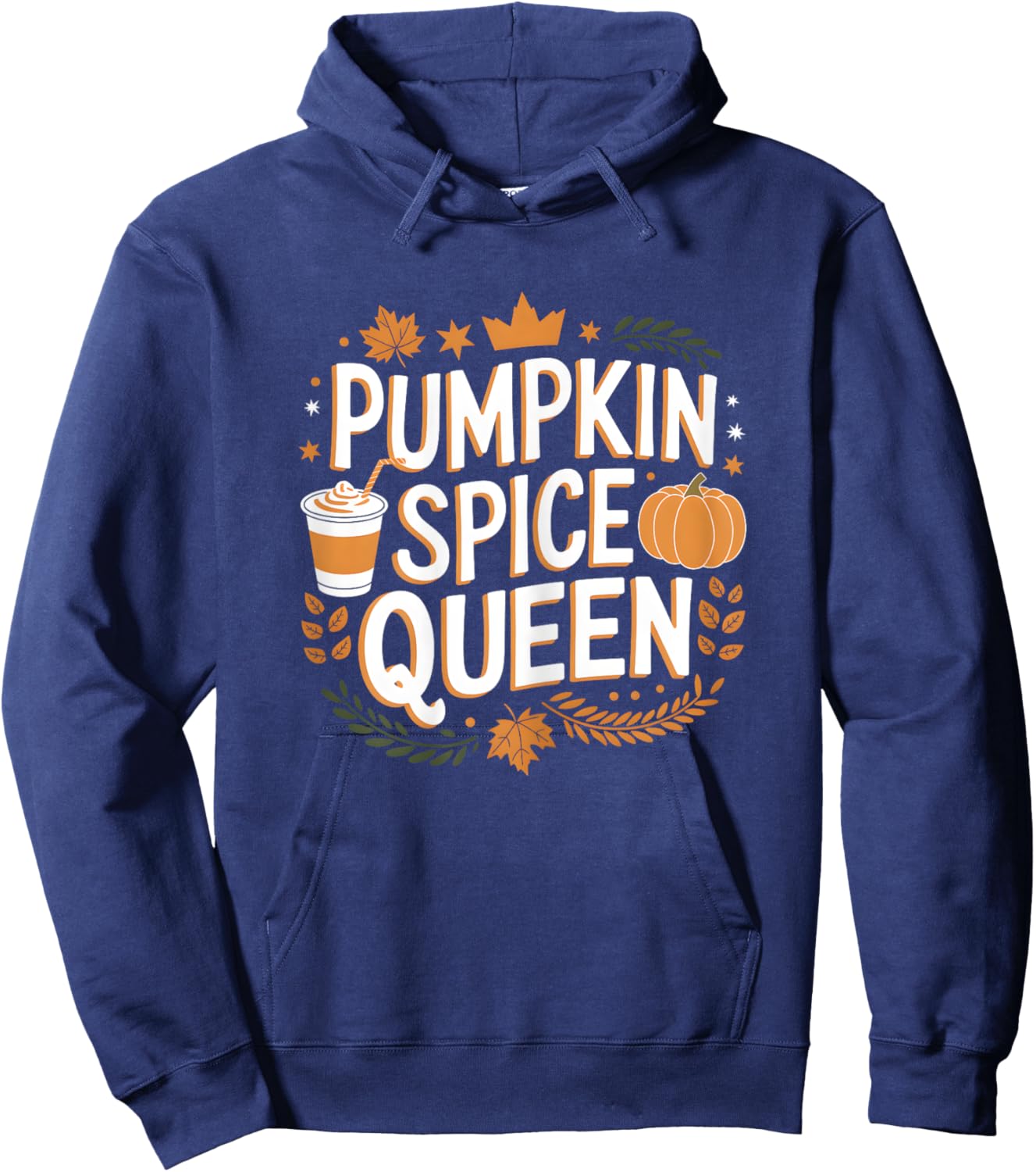 Pumpkin Spice Queen Fall Autumn Thanksgiving Coffee Lover Hoodie - Hoodie | Navy