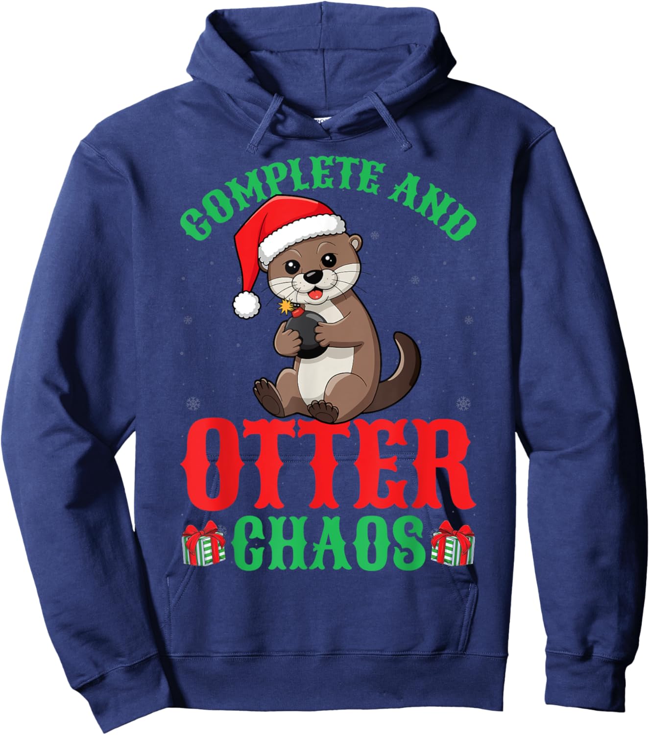 Complete And Otter Chaos Xmas Holiday Otter Lover Christmas Hoodie - Hoodie | Navy