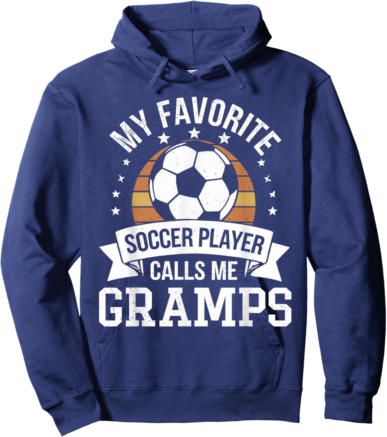 My Favorite Soccer Player Call Me Gramps Vintage Hoodie - Hoodie | Navy