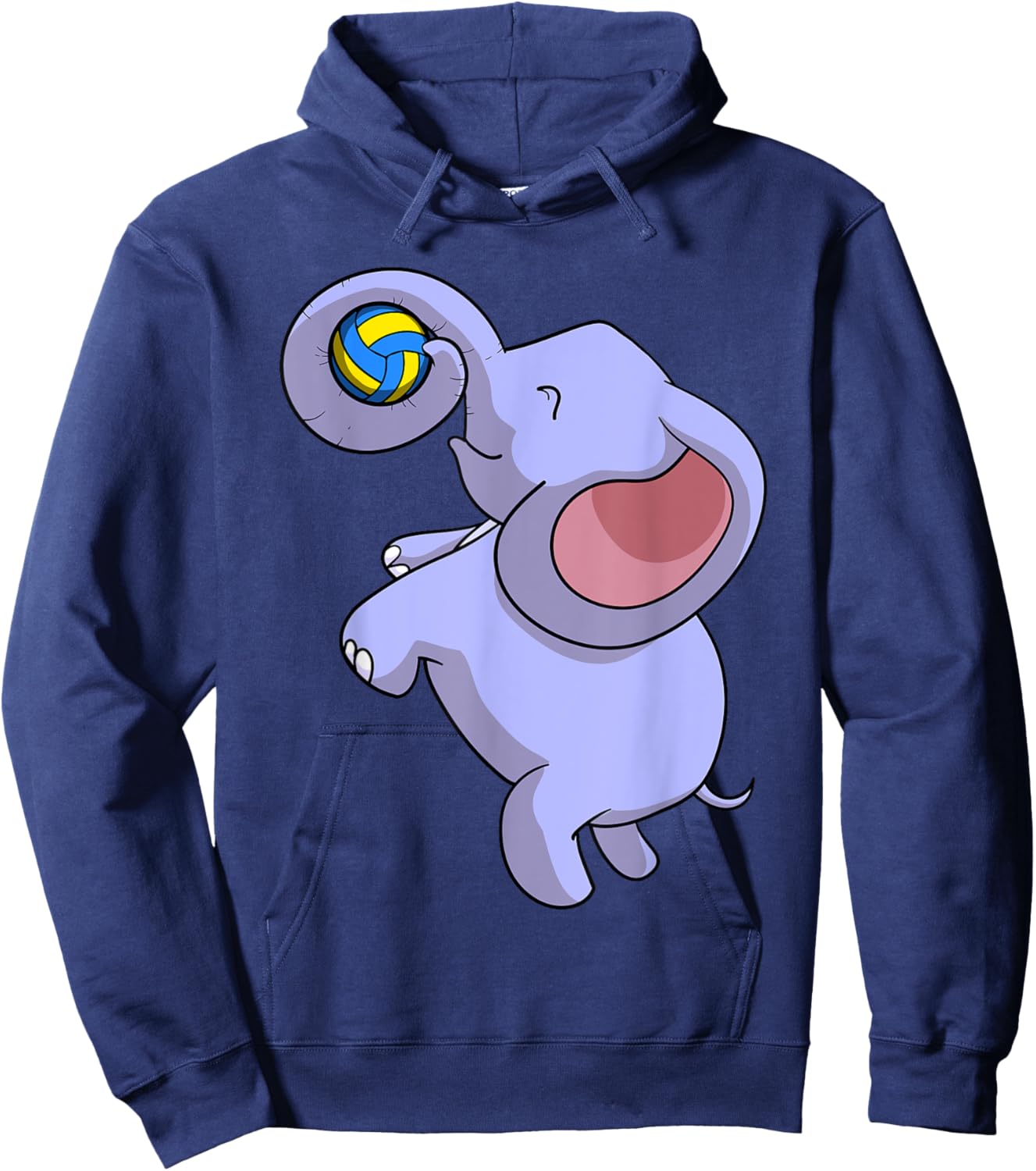 Funny Elephant Playing Volleyball Player Ball Game Outfit Hoodie - Hoodie | Navy