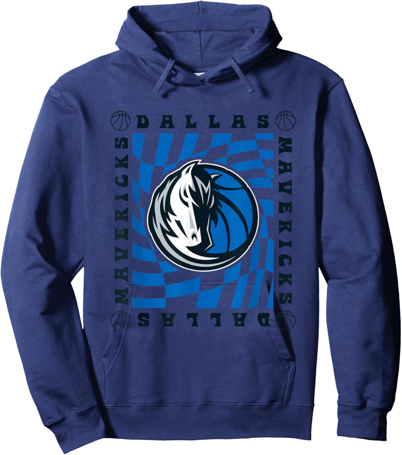 NBA Dallas Mavericks Retro Checkerboard Wave Hoodie - Hoodie | Navy