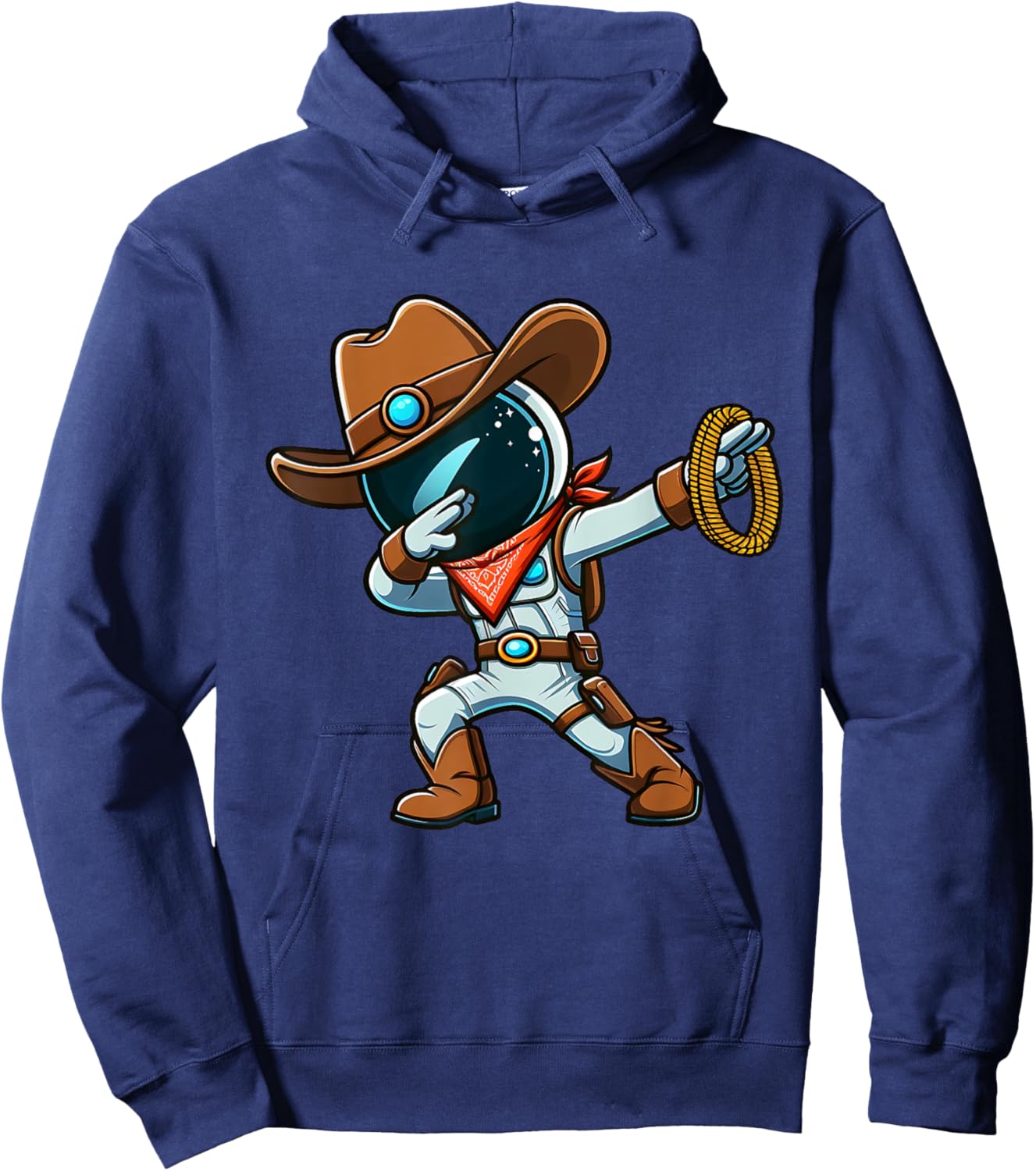 Dabbing Boys Astronaut Cowboy Space Halloween Hoodie - Hoodie | Navy