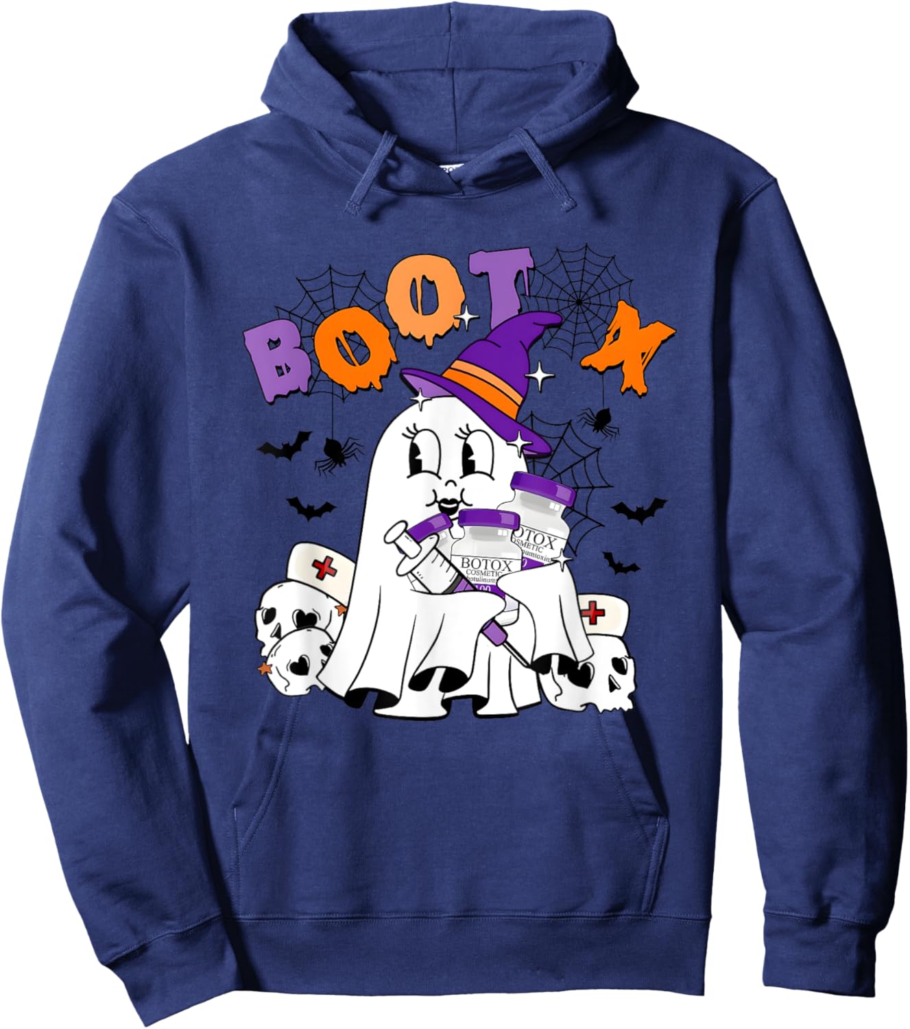 Cute Ghost BooTox Nurse Injector Halloween Plastic Surgery Hoodie - Hoodie | Navy