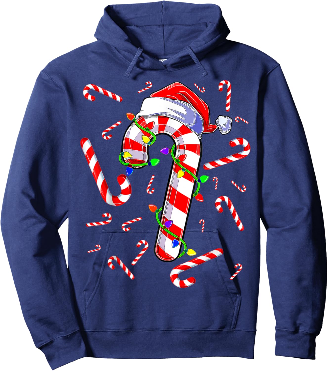 Candy Cane Merry And Bright Red And White Candy Costume Hoodie - Hoodie | Navy