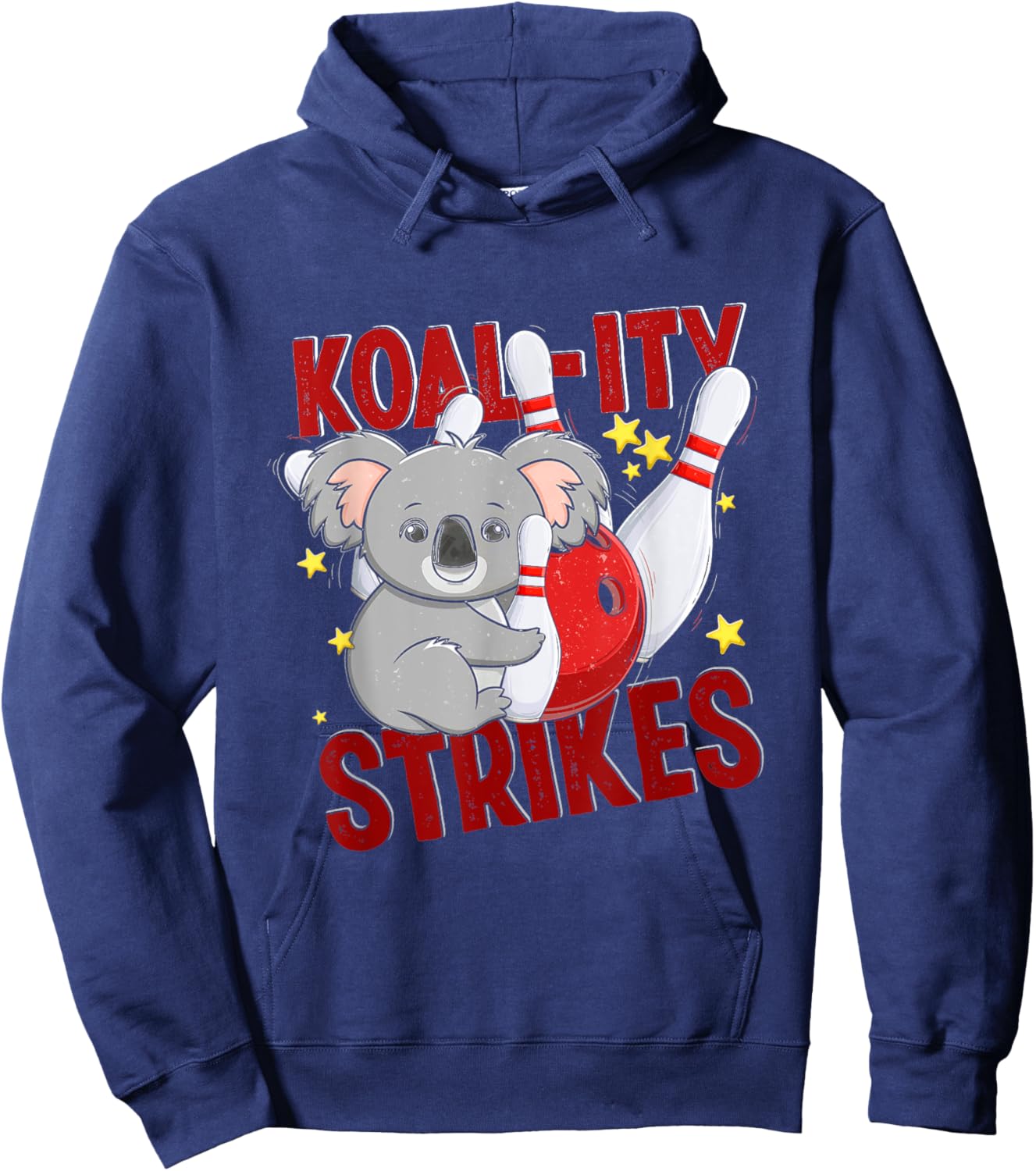 Koal-ity Strikes Koala Bowler Pun Funny Bowling Team Animal Hoodie - Hoodie | Navy