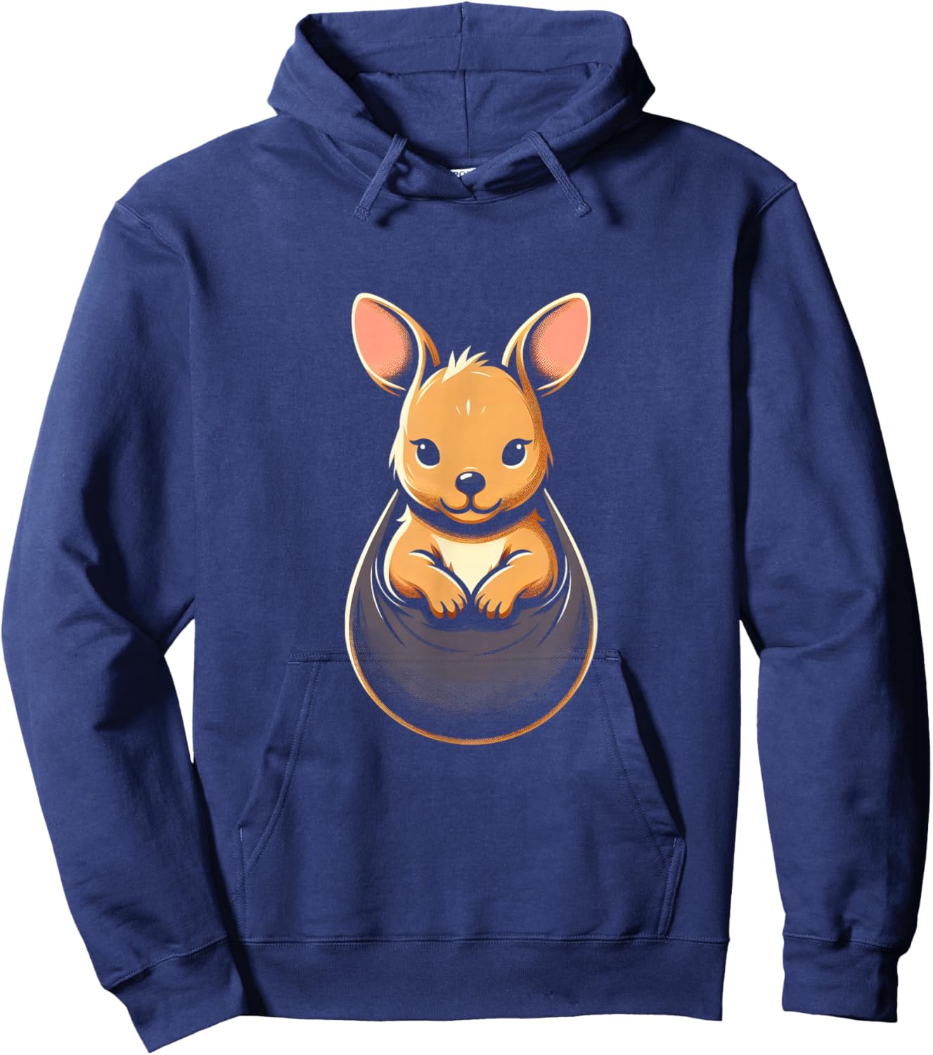 Kangaroo Cute Joey-In A Pouch Baby Marsupial Wildlife Animal Hoodie - Hoodie | Navy