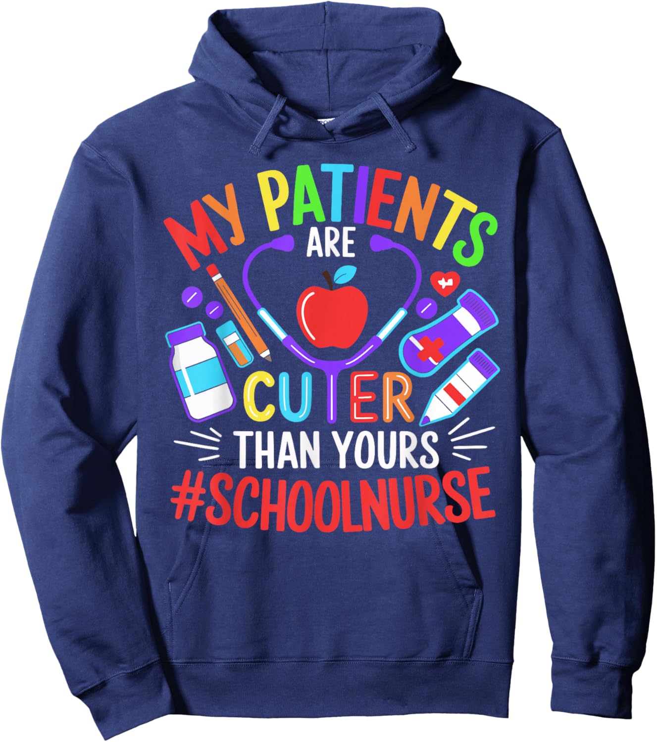 School Nurse Appreciation Nursing Elementary School Nurse Hoodie - Hoodie | Navy