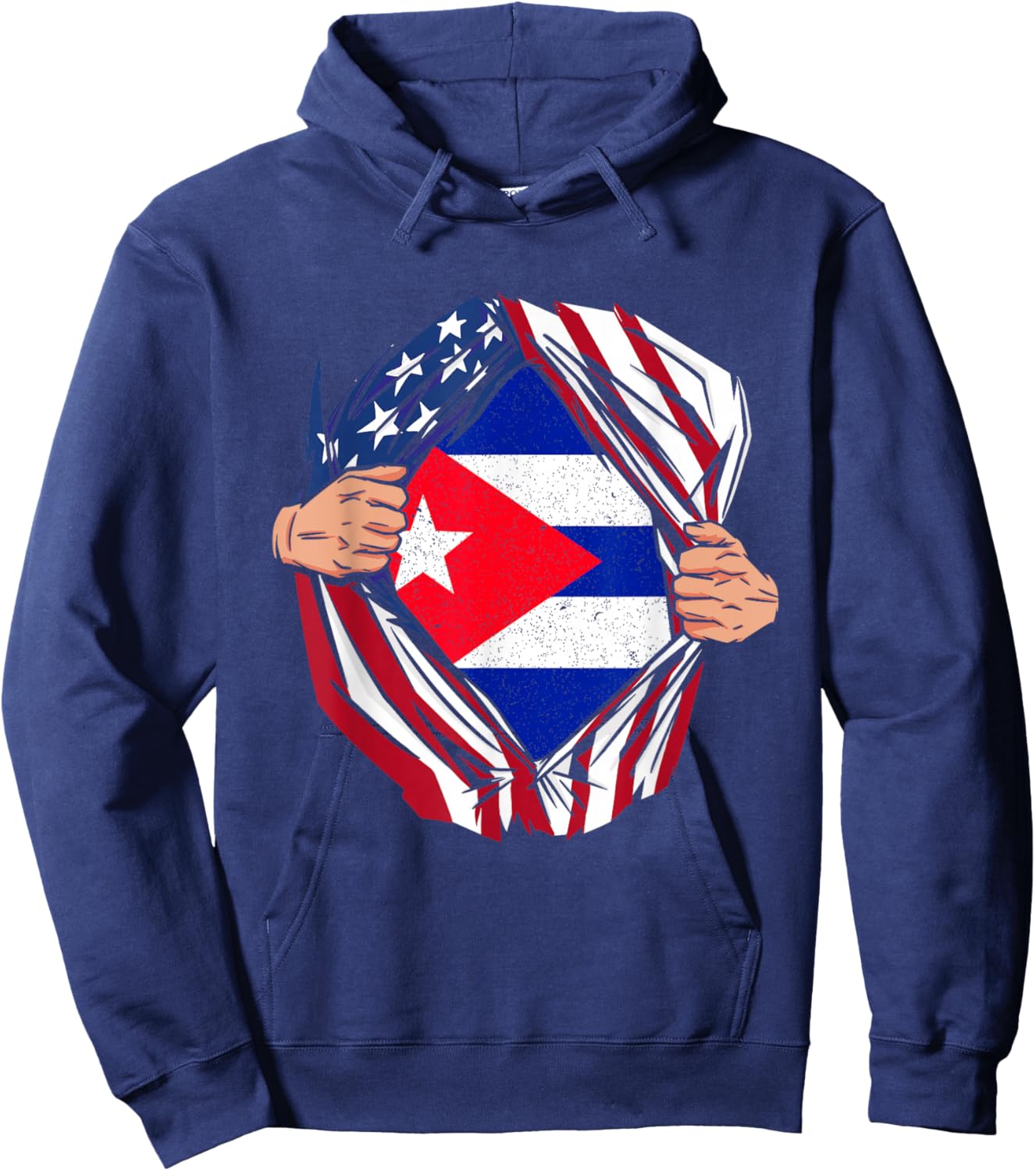 Cuban Pride Flag Cuba Lover Funny National Expat Heritage Hoodie - Hoodie | Navy