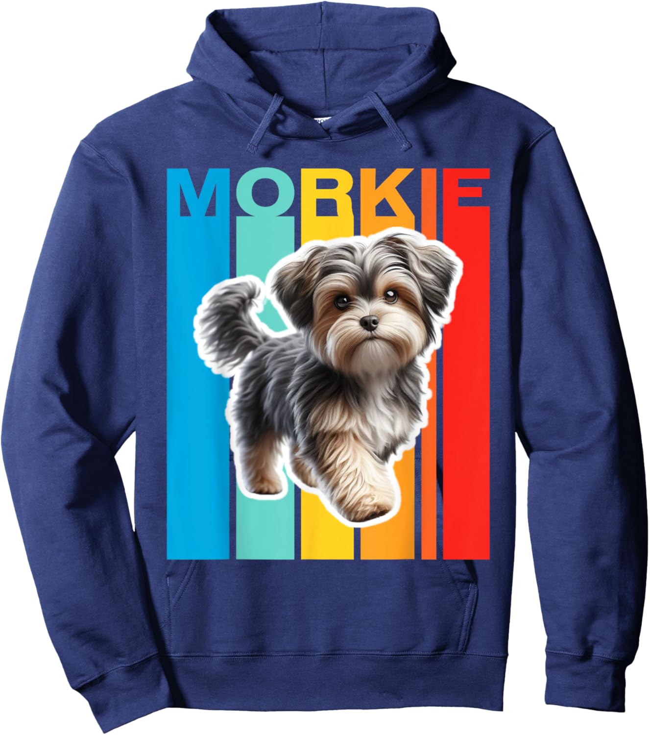 Colorful Morkie Hoodie - Hoodie | Navy