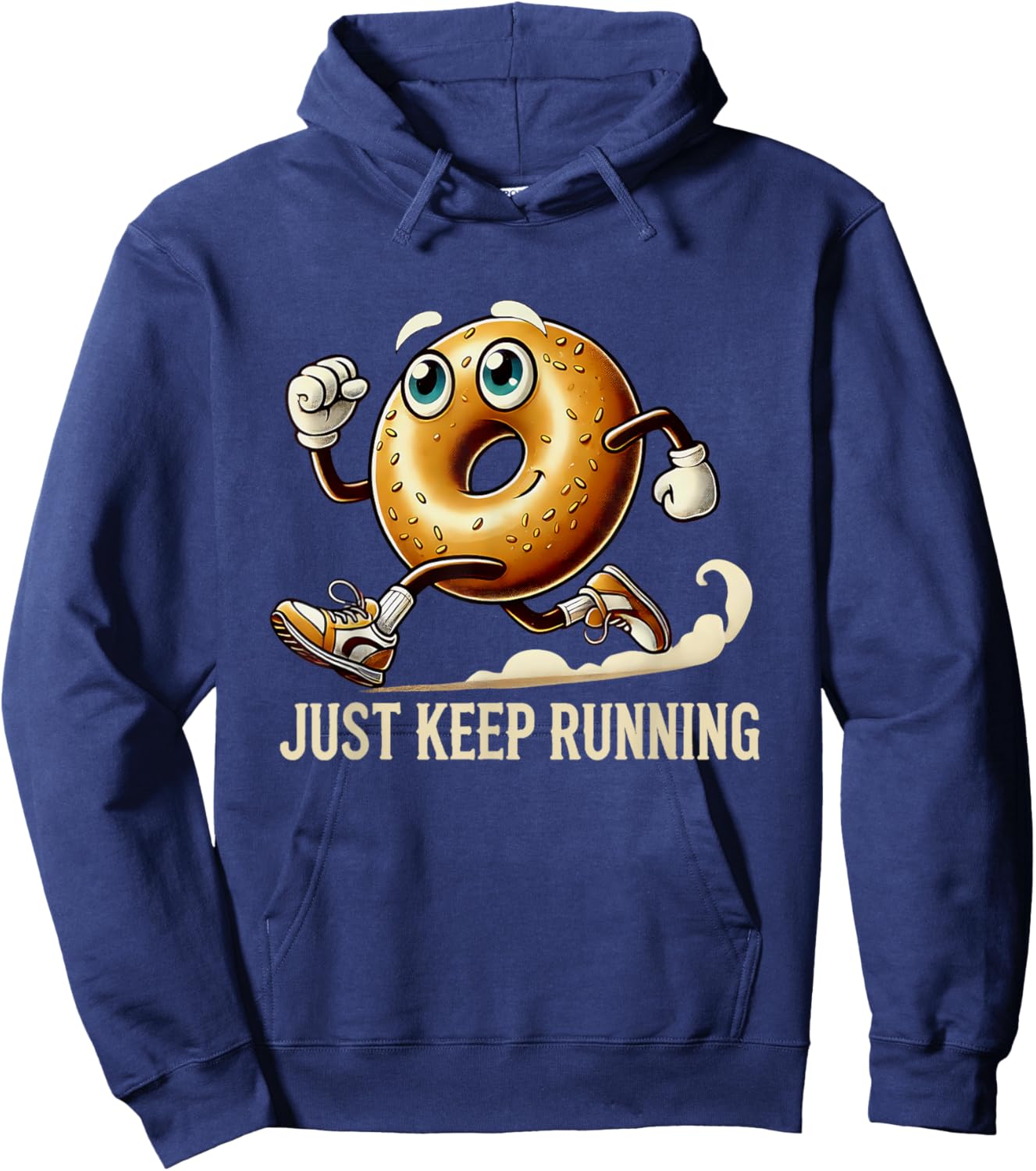 Vintage Funny Everything Bagel Running Hoodie - Hoodie | Navy