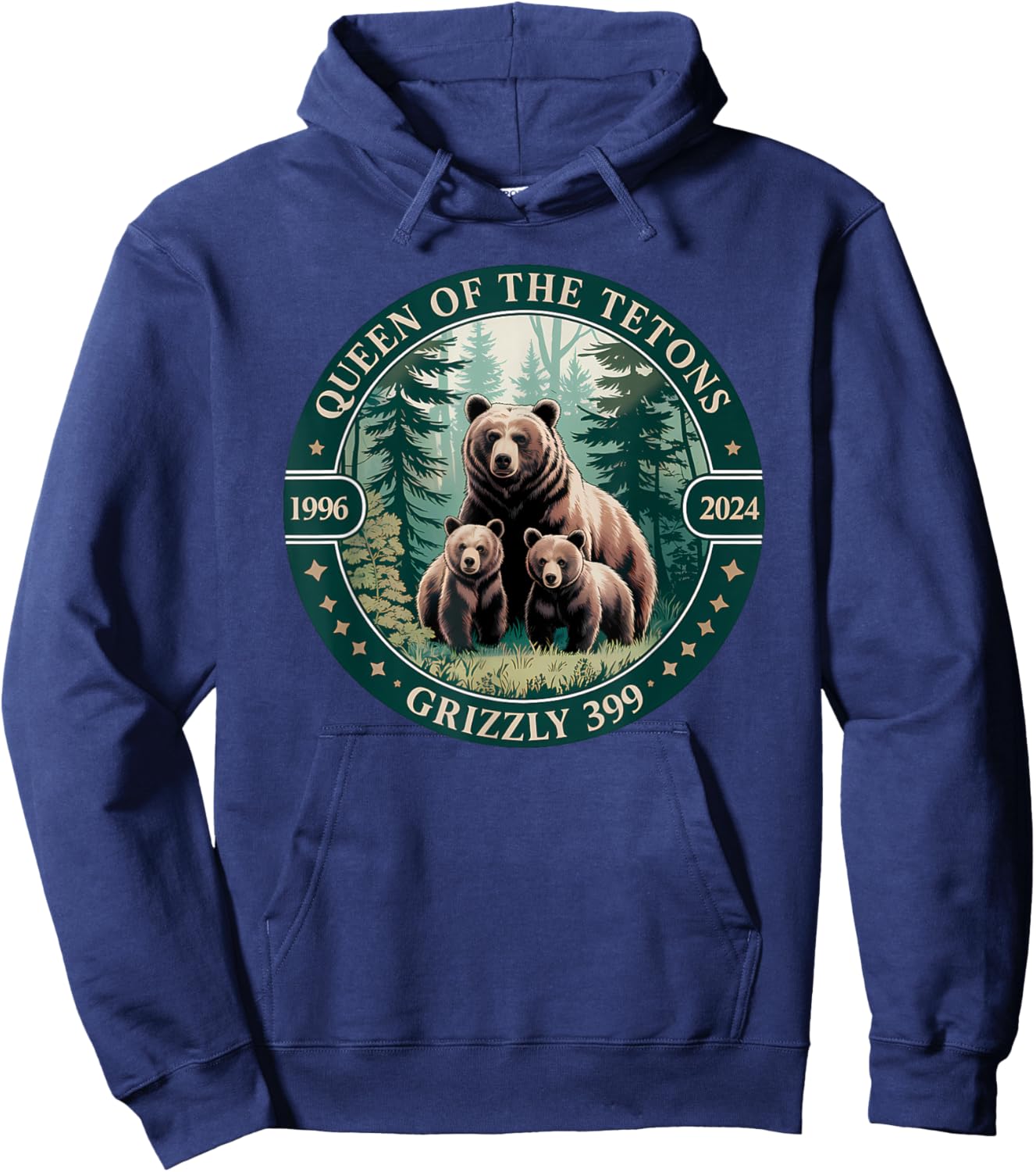 Queen Of The Tetons Grizzly 399 Bear Lovers National Park Hoodie - Hoodie | Navy