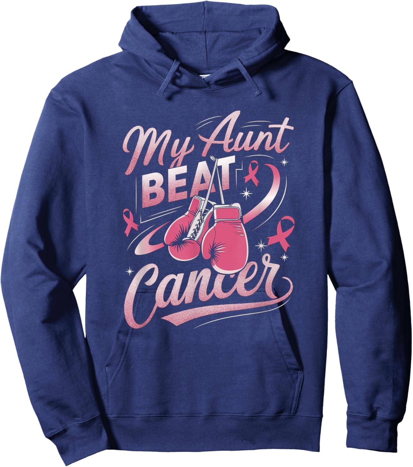 My Aunt Beat Cancer Support Breast Cancer Awareness Hoodie - Hoodie | Navy