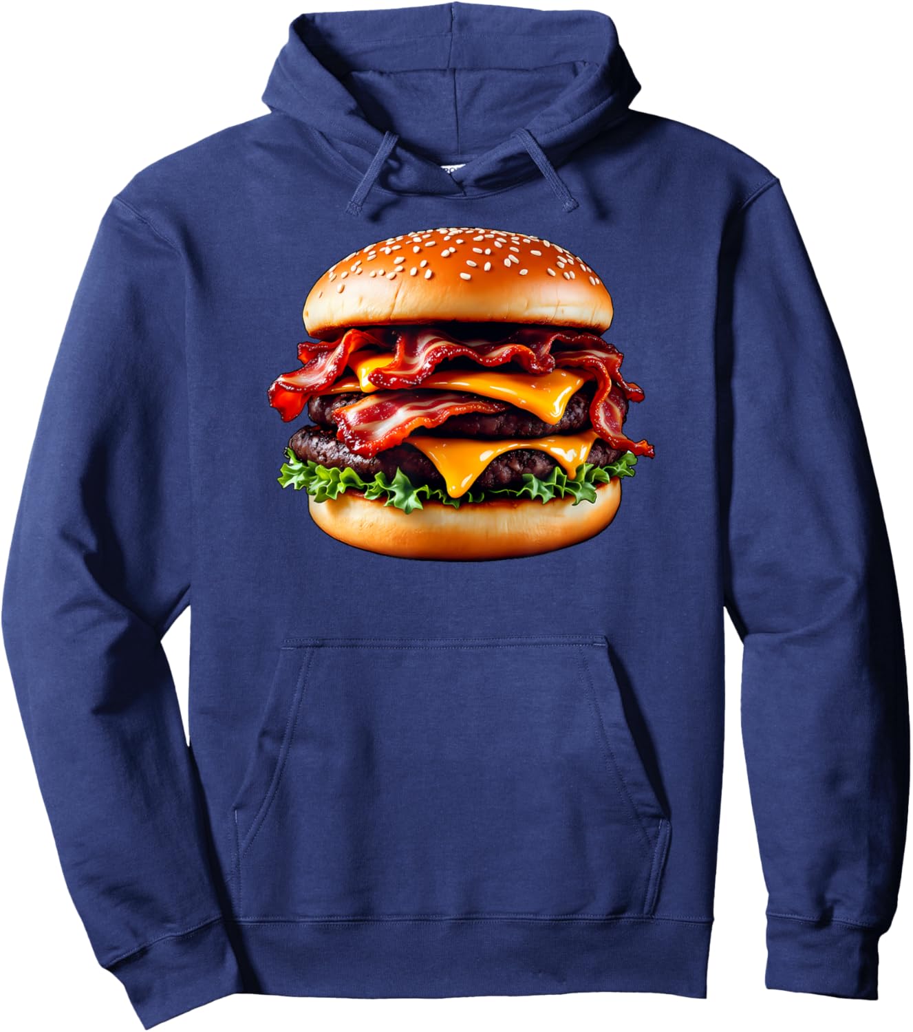 Double Bacon Cheeseburger Hoodie - Hoodie | Navy
